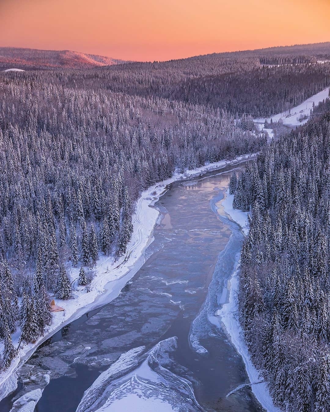 Пермский край, Усьвинские столбы - Фотография, Пермский край, Россия, Природа, Река, Лес, Зима, Снег, Усьвинские столбы, Длиннопост