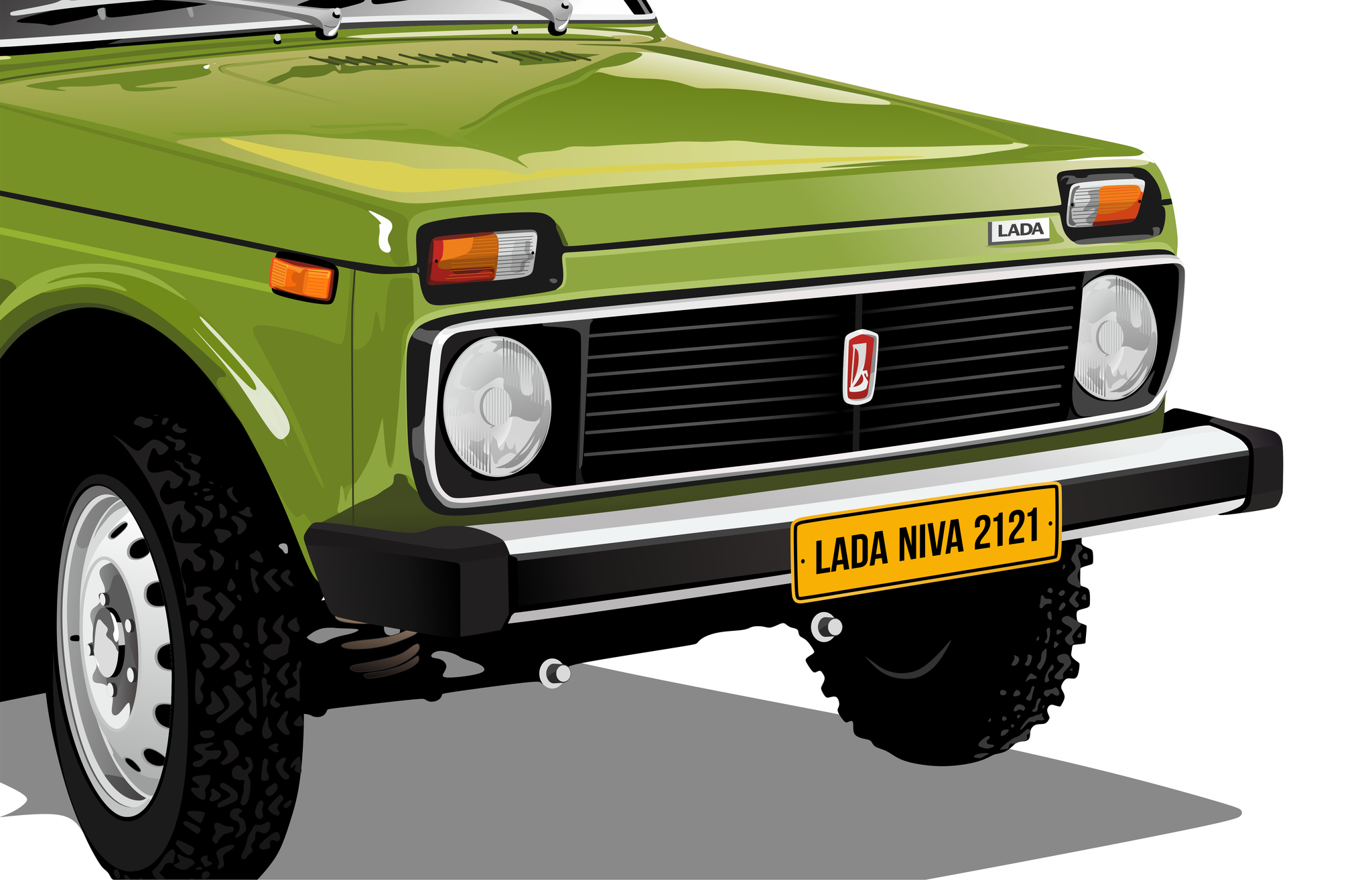 ВАЗ (Lada) 2121 Нива 1977. Векторный рисунок в CorelDRAW | Пикабу