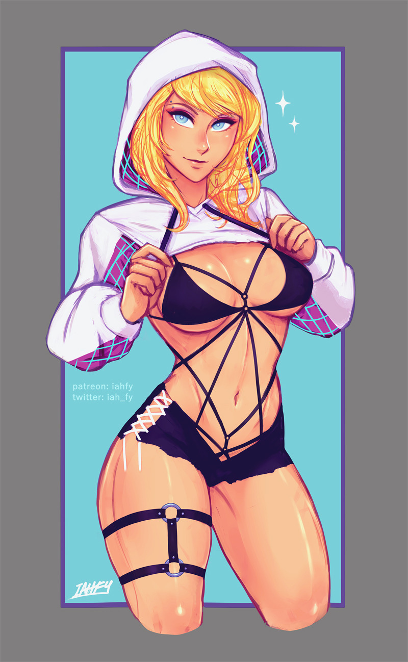 spider gwen - NSFW, Art, Iahfy, Gwen Stacy, Hand-drawn erotica, Longpost