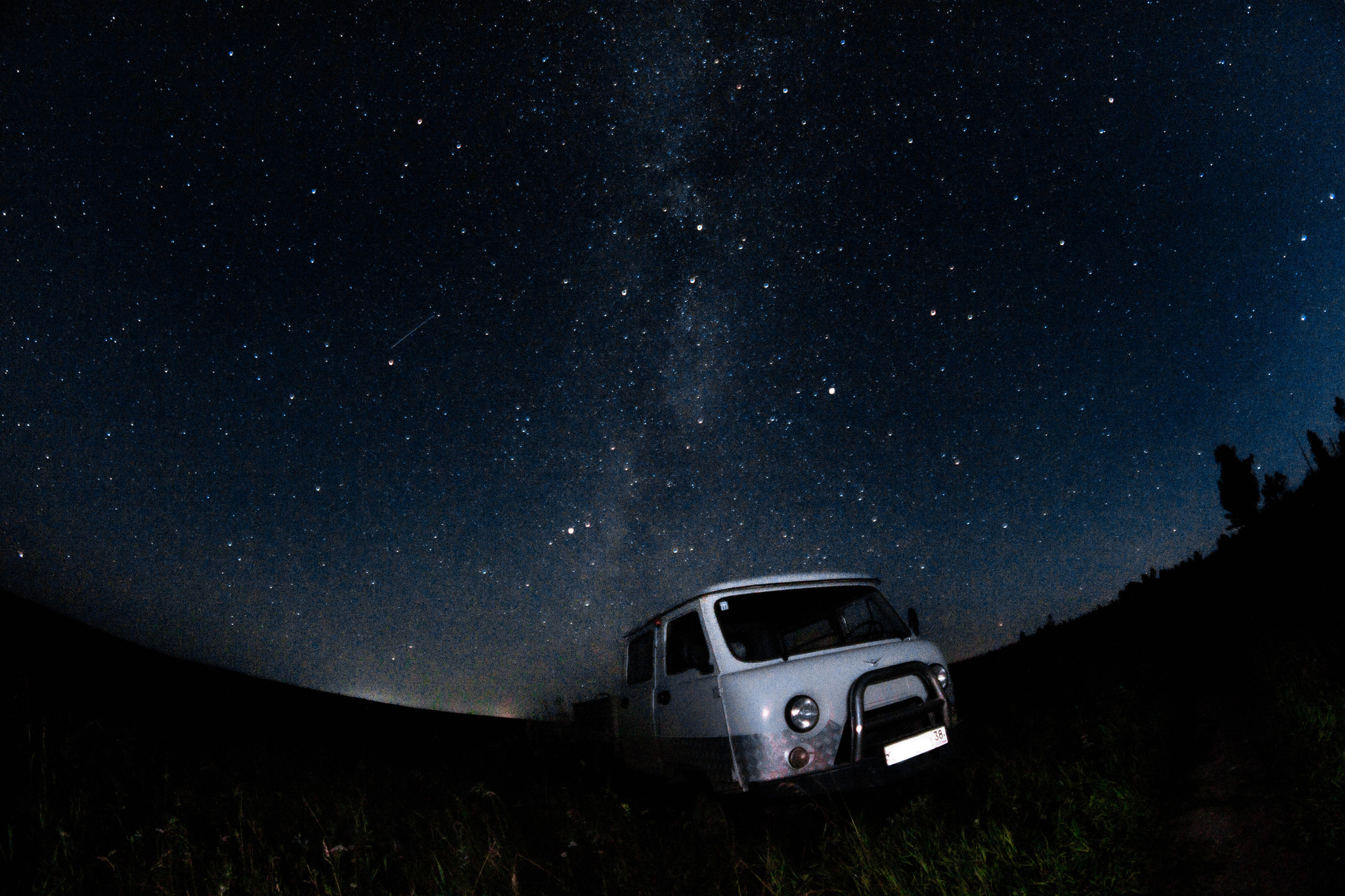 UAZ and the Milky Way - My, UAZ, Milky Way, Astrophoto, Summer, Longpost, UAZ loaf