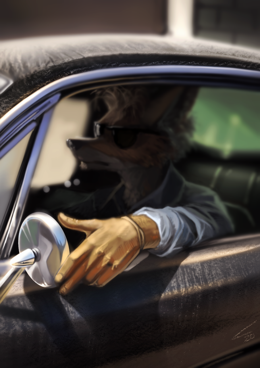 Speed paint - My, Furry, Furry fox, Muscle car, Lepricon