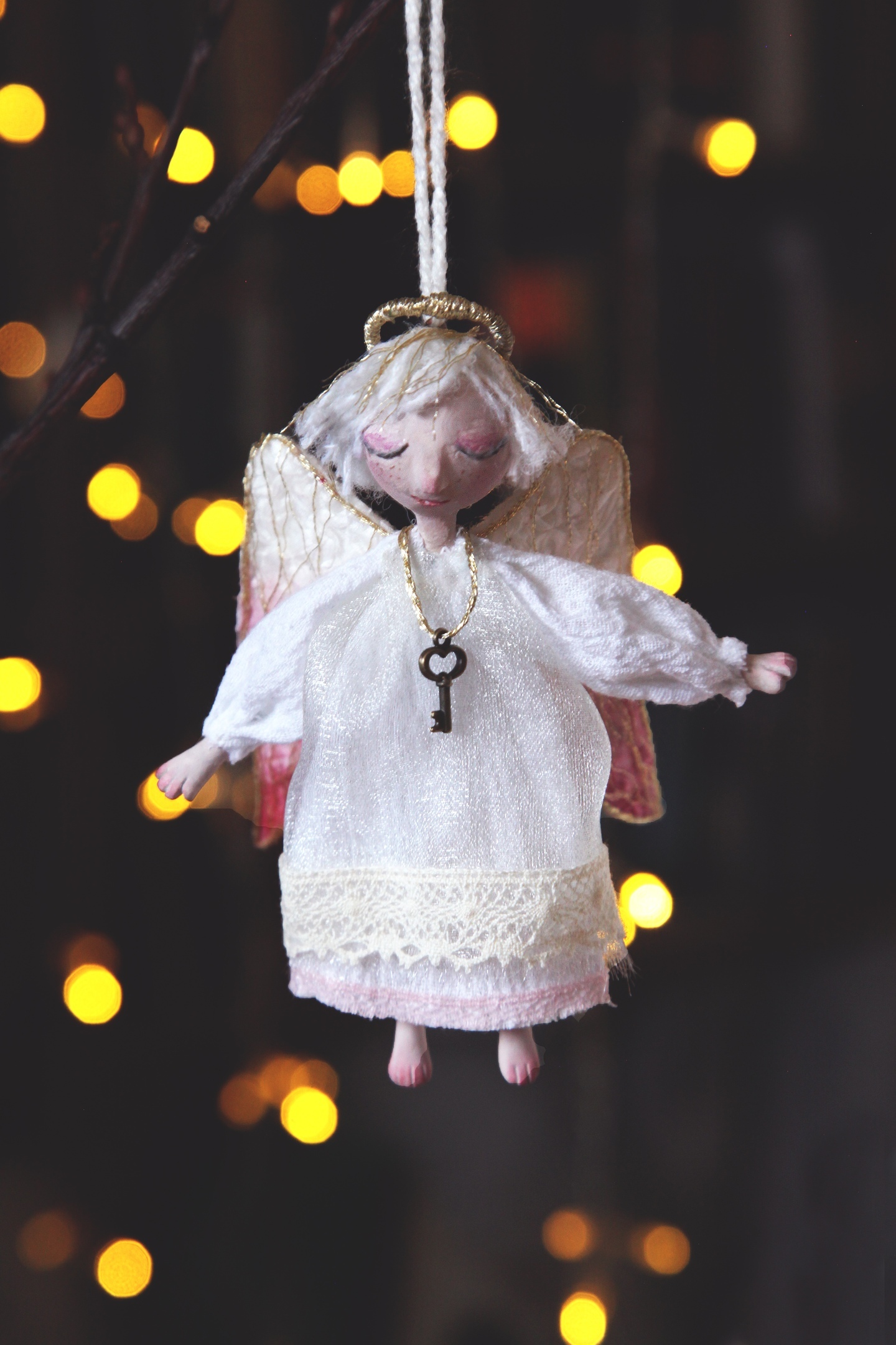 Christmas angels - My, Angel, Handmade, Christmas decorations, New Year, Mixed media, Needlework without process, Christmas, Author's toy, Longpost