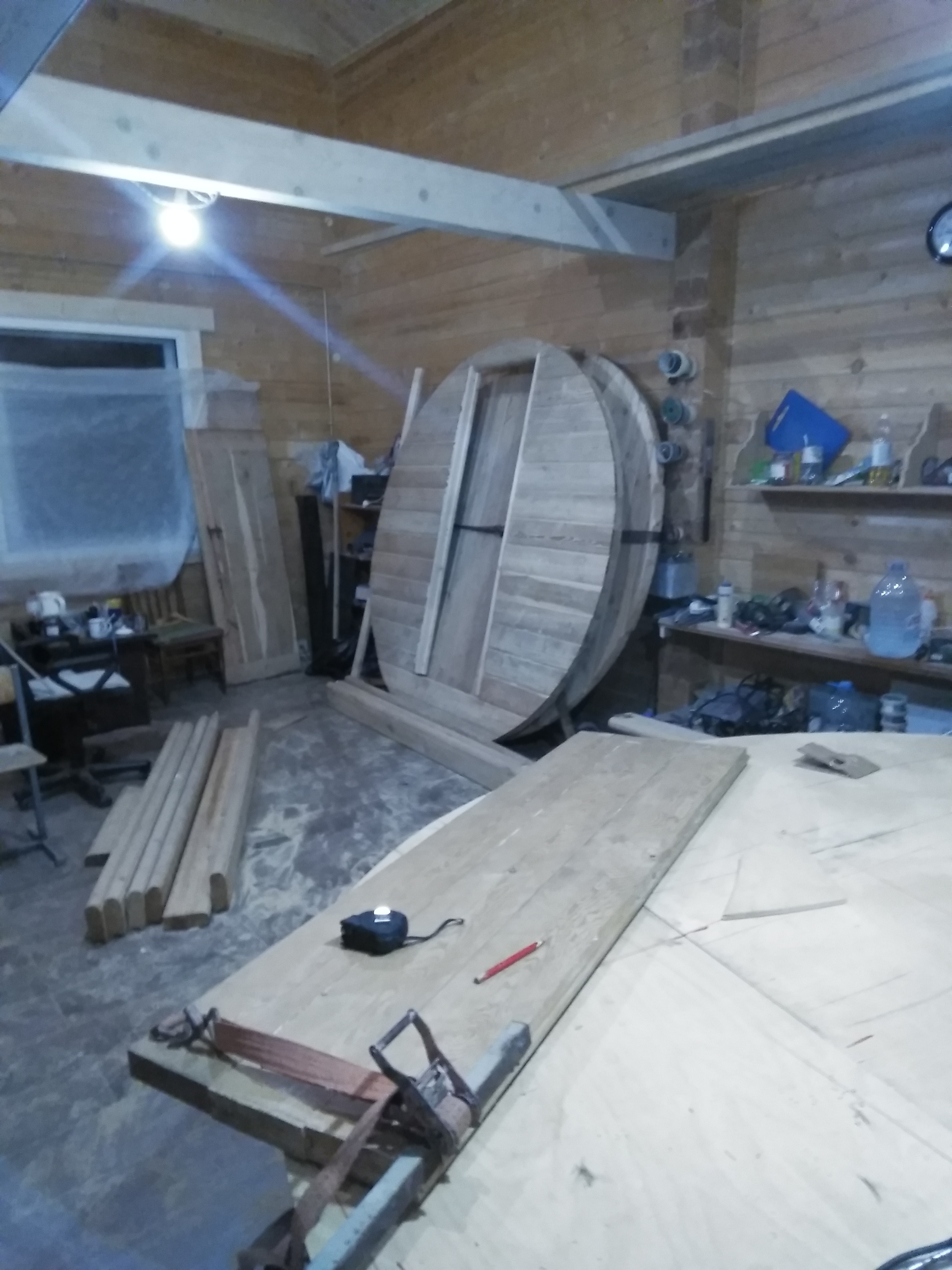 Do-it-yourself sauna-barrel made of larch - My, Bath-Barrel, With your own hands, For a long time, Longpost, Needlework with process