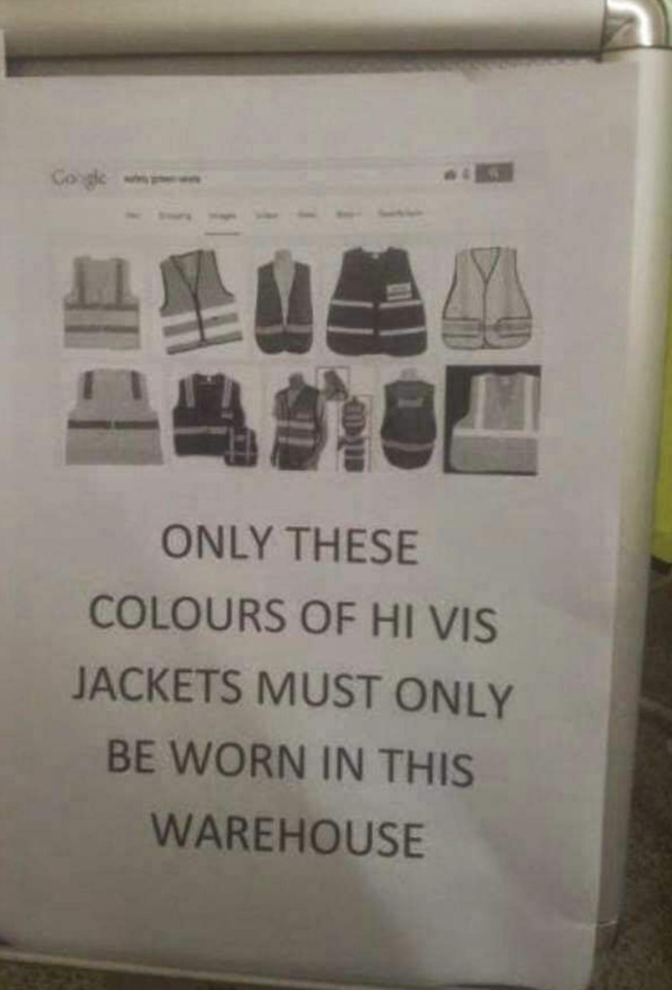 What else? - Reflective vests, Safety engineering, Black and white, Instructions, Warning, Occupational Safety and Health