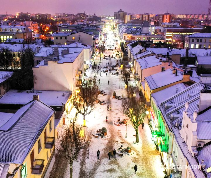 Заснеженный Брест с высоты птичьего полета - Фотография, Брест, Республика Беларусь, Вид сверху, Видео, Длиннопост