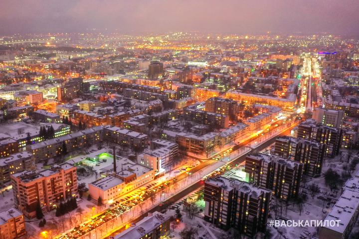 Заснеженный Брест с высоты птичьего полета - Фотография, Брест, Республика Беларусь, Вид сверху, Видео, Длиннопост