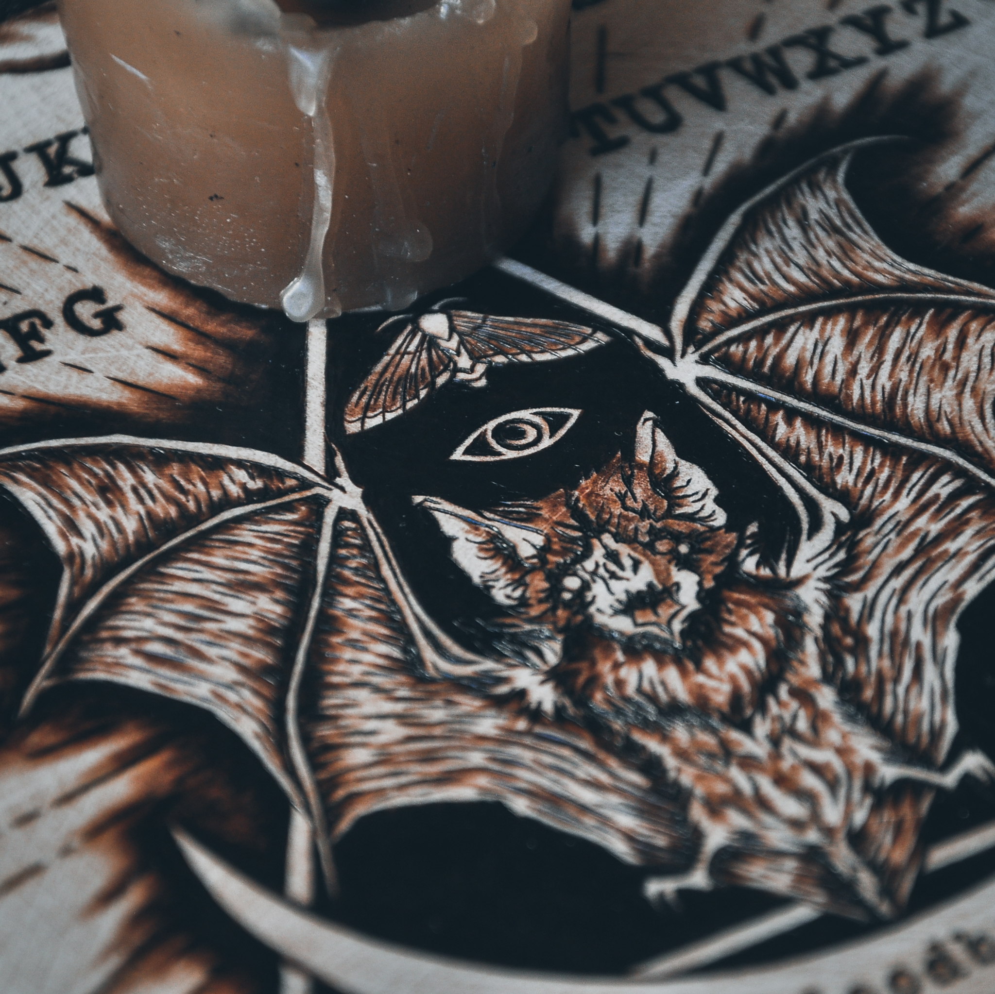 Ouija board - My, Ouija board, Spiritualism, Witches, Bat, Pyrography, Needlework without process, Longpost