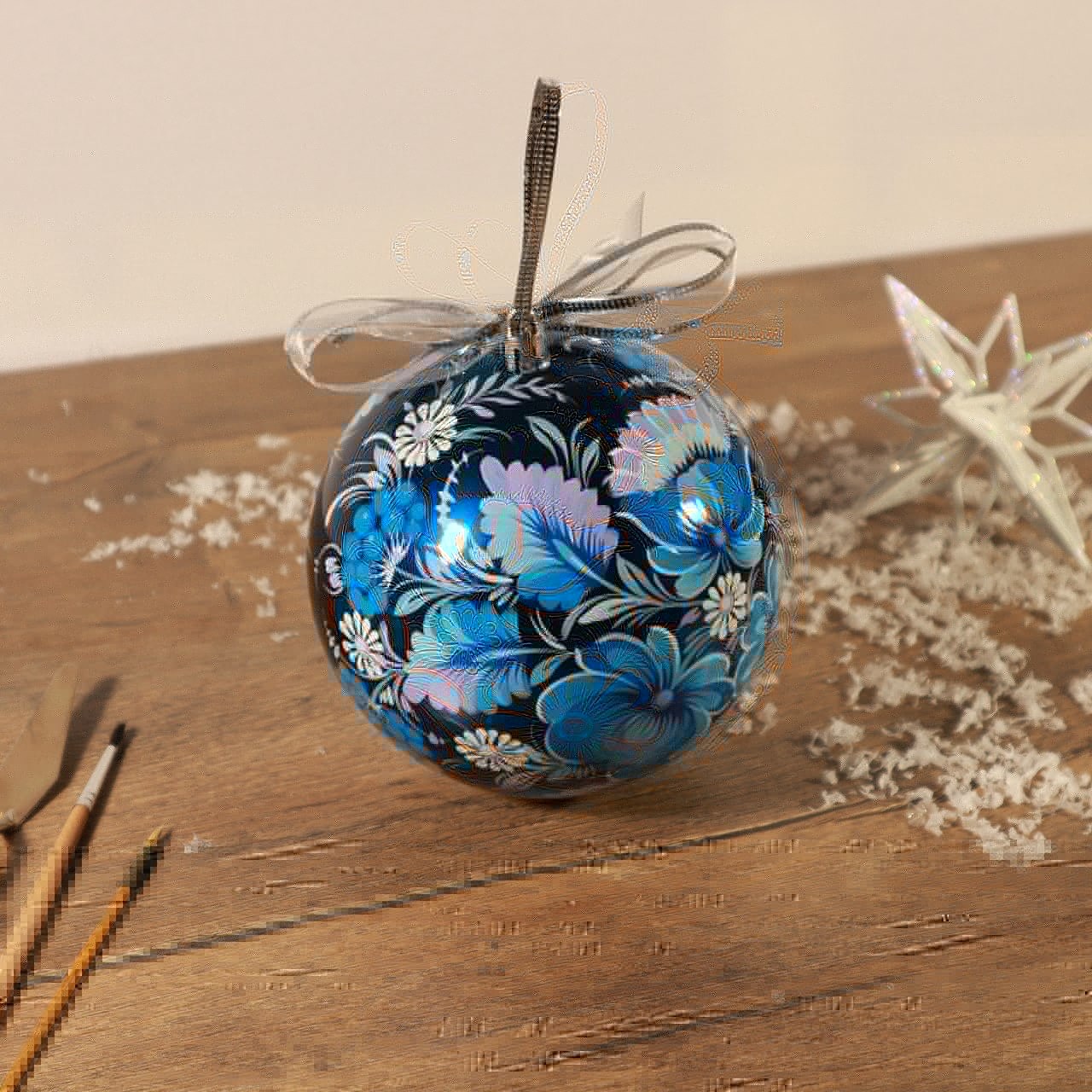 Christmas balls with Petrikov painting - My, Needlework with process, Petrikovskaya painting, Christmas decorations, Flowers, Paints, Longpost