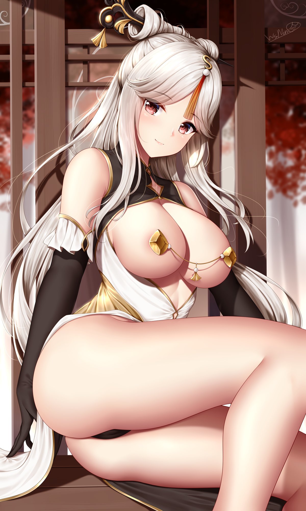 Ningguang - NSFW, Anime, Anime art, Genshin impact, Ningguang, Breast, Booty, Pantsu