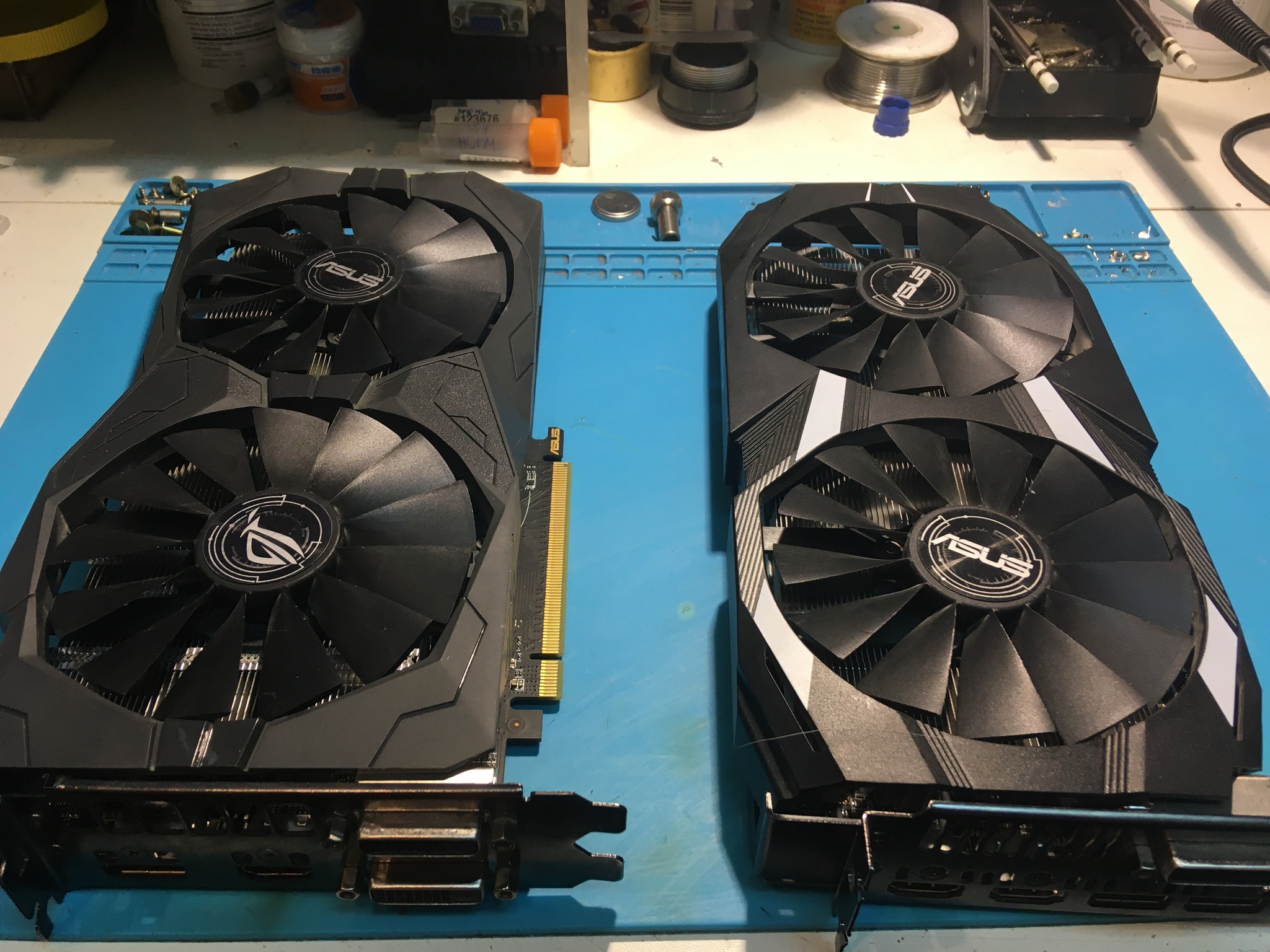 Repair ASUS DUAL RX580 8Gb and ROG Strix RX570 4 Gb - My, Repair of equipment, Hobby, Video card, Electronics repair, Computer Repair, Longpost