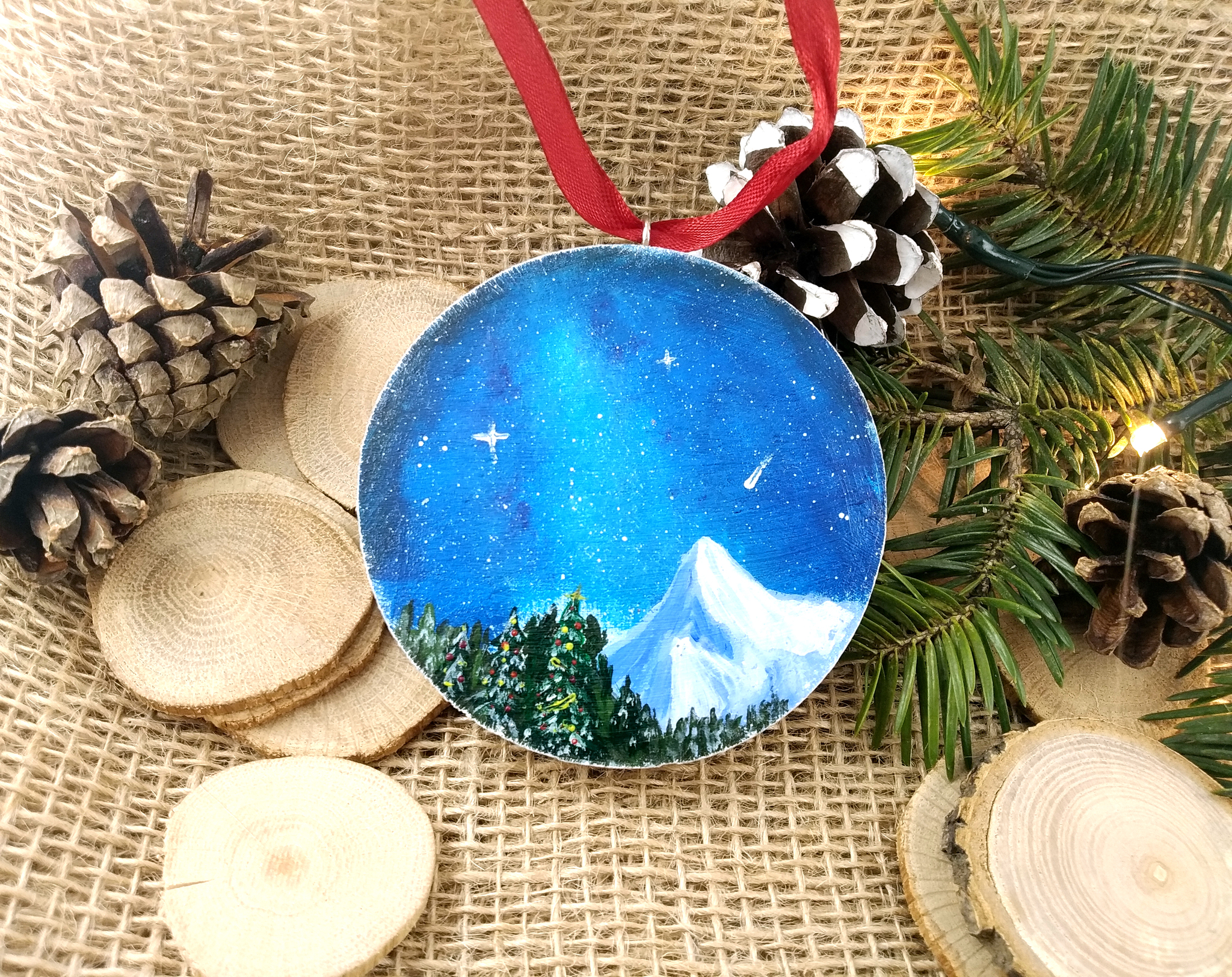 Homemade Christmas tree decorations, part 3 - My, Needlework without process, Acrylic, Painting, New Year, With your own hands, Handmade, Longpost