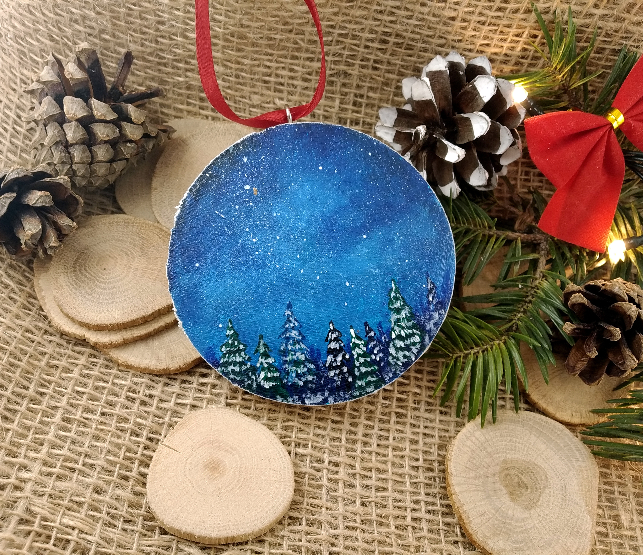 Homemade Christmas tree decorations, part 3 - My, Needlework without process, Acrylic, Painting, New Year, With your own hands, Handmade, Longpost