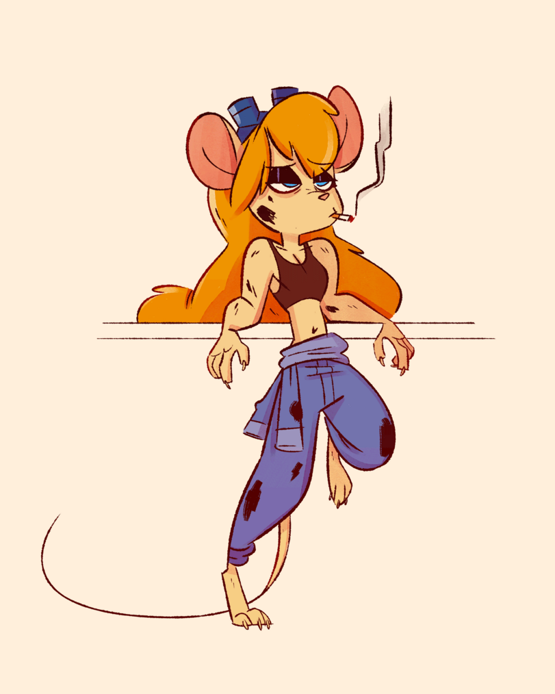 Some new trend, drawing Gadget in the workplace with her overalls unbuttoned - Chip and Dale, Gadget hackwrench, Longpost, Art, A selection, Ramiras, Fox-Pop, Feliscede, Ambris, Lupiarts, Birchly