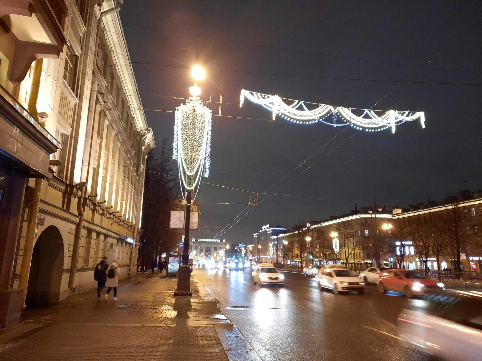 A little bit of New Year's Moskovsky Avenue - My, The photo, Saint Petersburg, Moscow avenue, New Year's decoration, Longpost