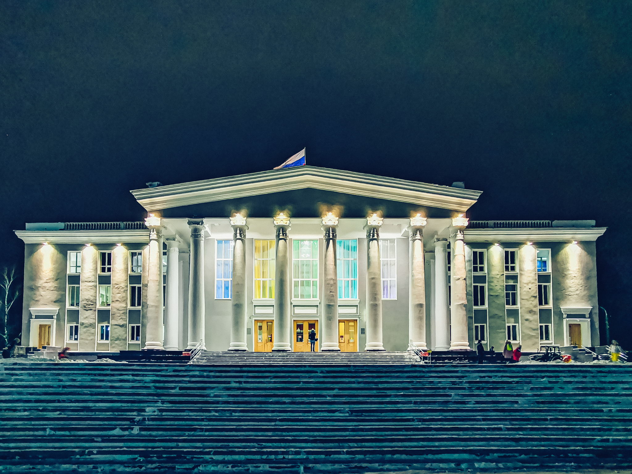 Вечернее городское - Моё, Мобильная фотография, Зима, Вечер, Праздники, Велосипед, Дзержинск, Длиннопост