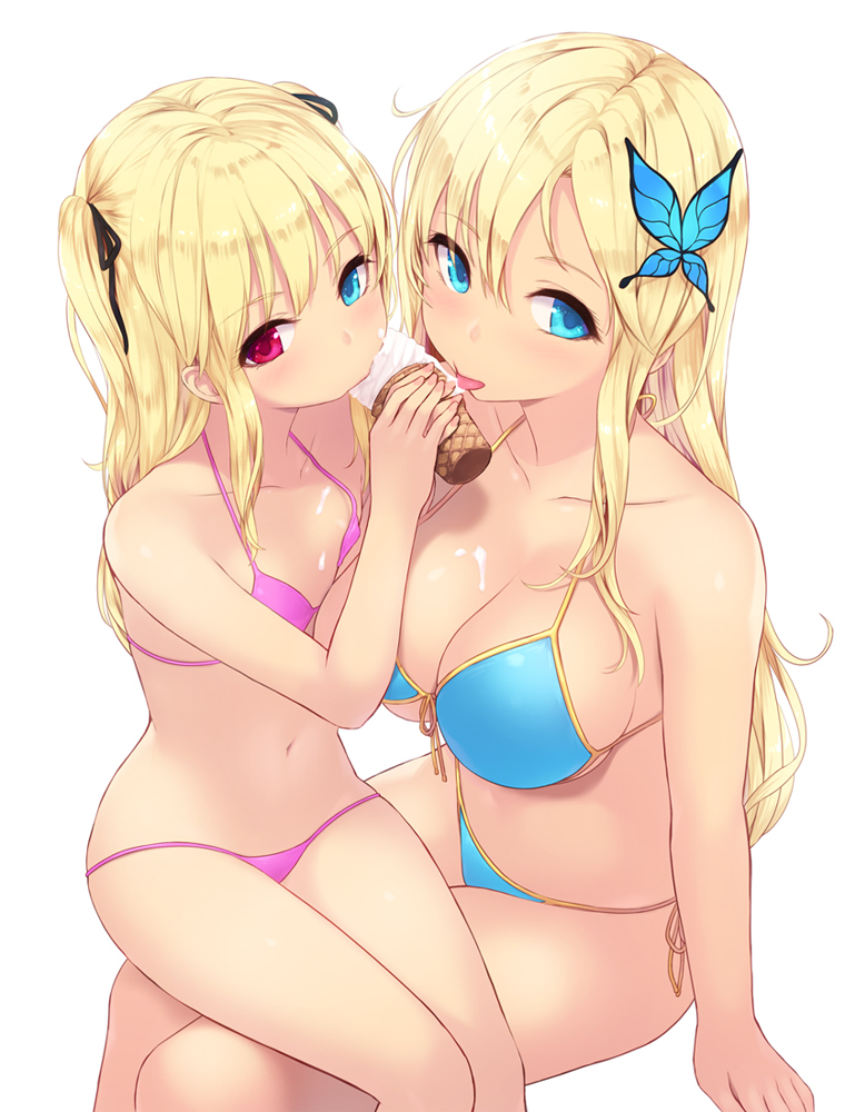 Сэна с Кобато ~ - NSFW, Anime Art, Аниме, Boku wa Tomodachi ga Sukunai, Kobato hasegawa, Sena Kashiwazaki, Купальник