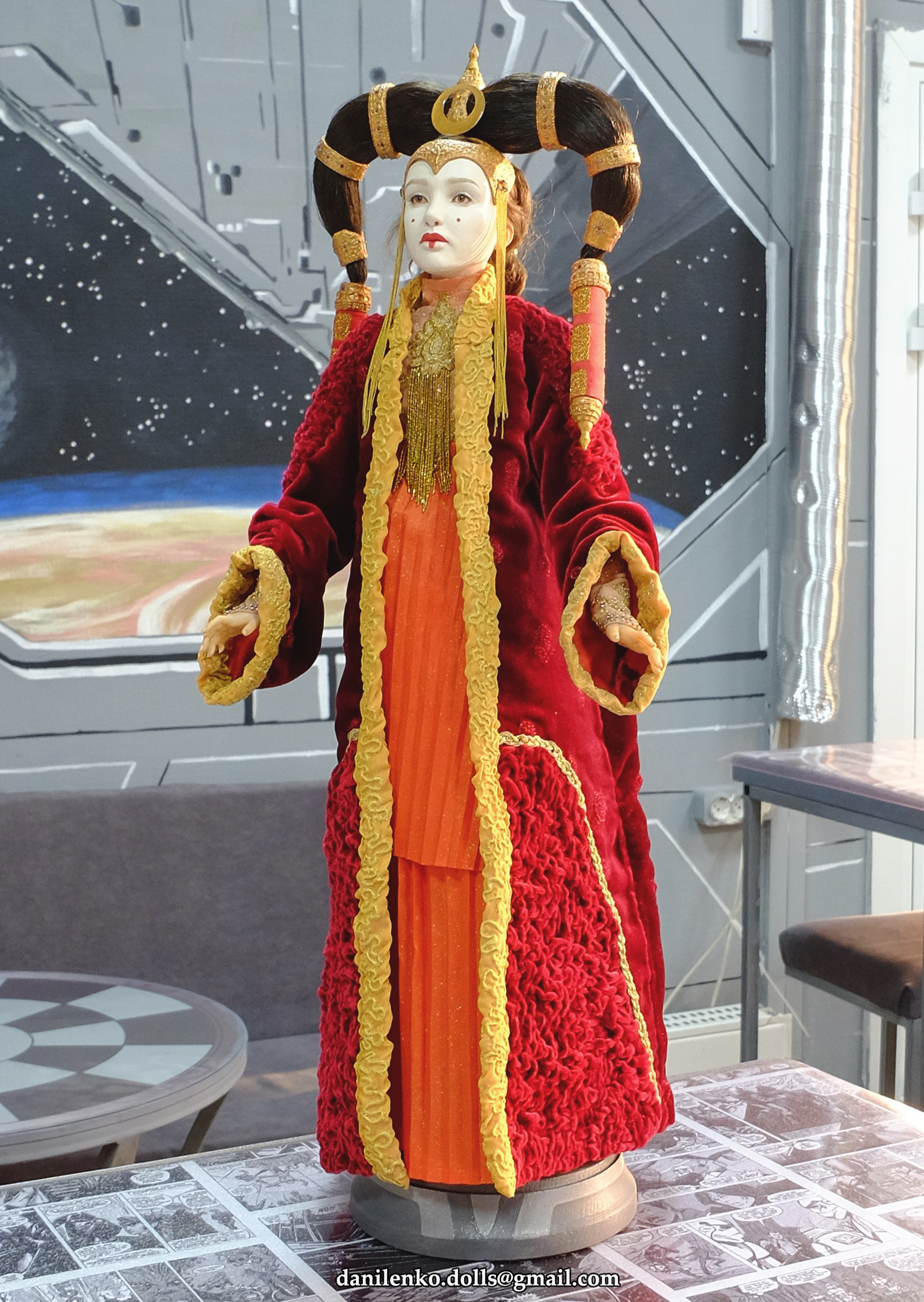 Queen Amidala (handmade doll) - My, Star Wars, Padme Amidala, Portrait doll, Doll, Polymer clay, Natalie Portman, Longpost, Handmade, Star Wars I: The Phantom Menace