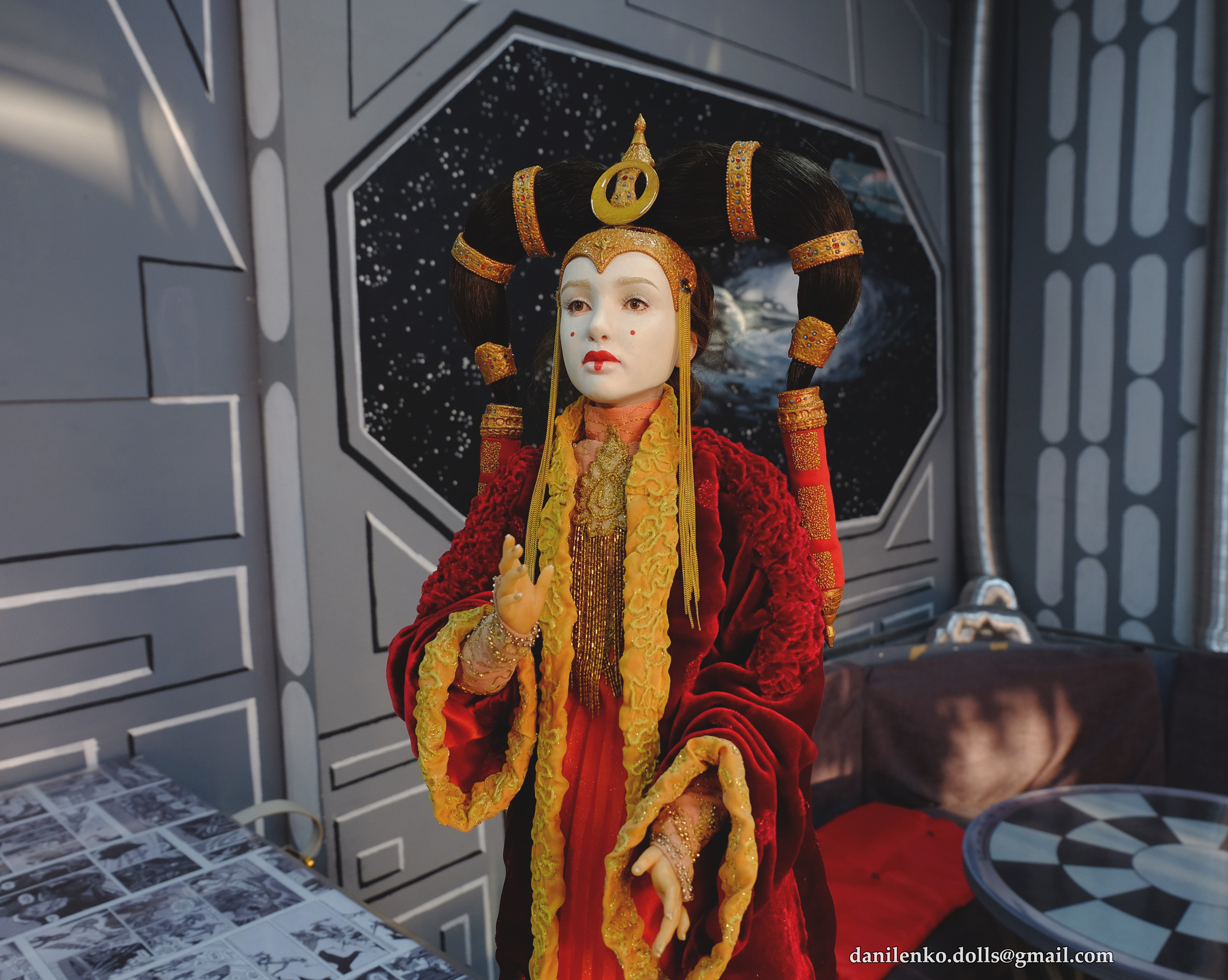 Queen Amidala (handmade doll) - My, Star Wars, Padme Amidala, Portrait doll, Doll, Polymer clay, Natalie Portman, Longpost, Handmade, Star Wars I: The Phantom Menace