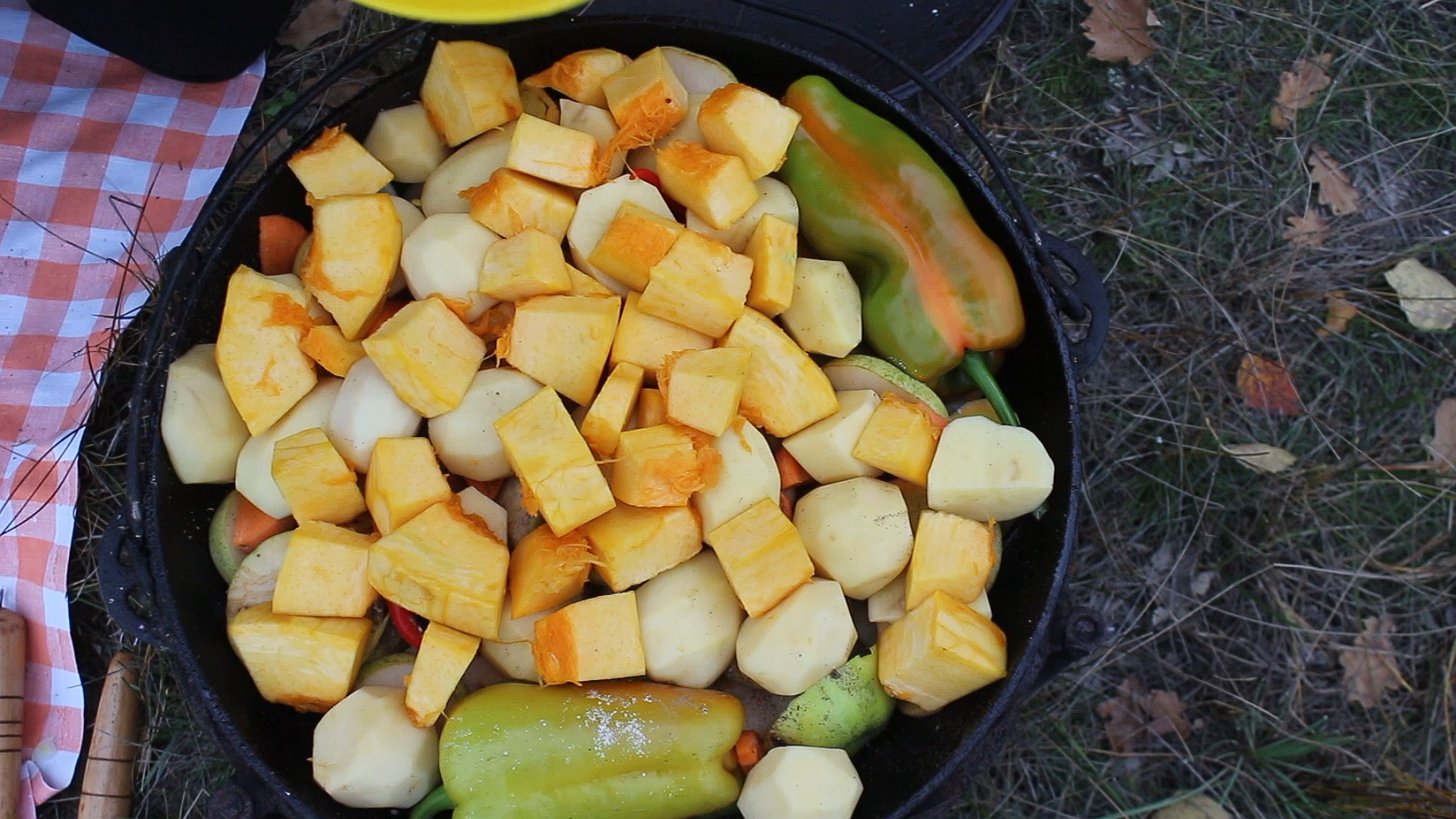 Goose stewed in vegetables and fruits in a cauldron - My, Гусь, Recipe, Yummy, Cooking, Basma, Video, Longpost