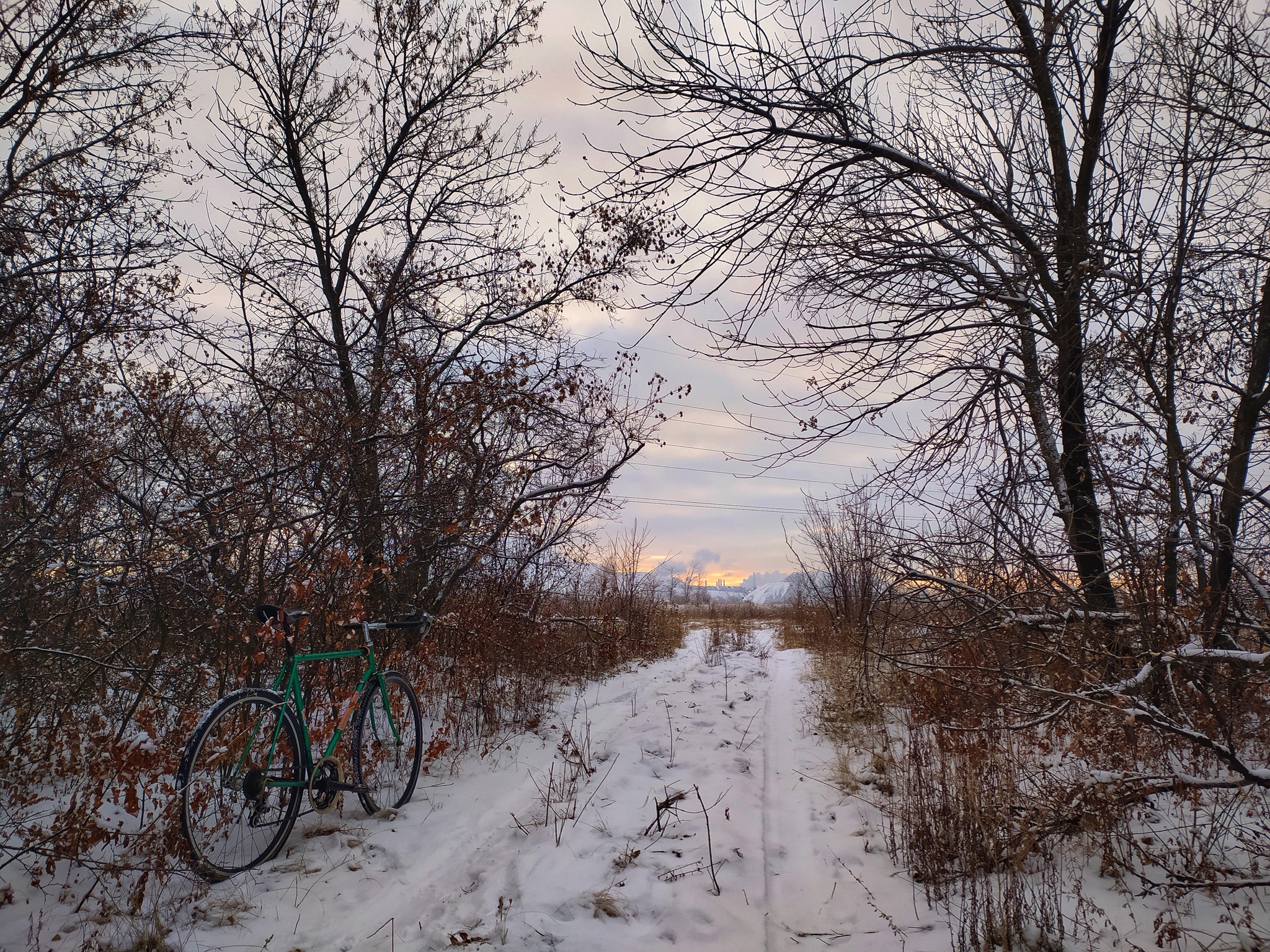 Frost and a little sun - My, Mobile photography, A bike, KhVZ, Good mood, Longpost