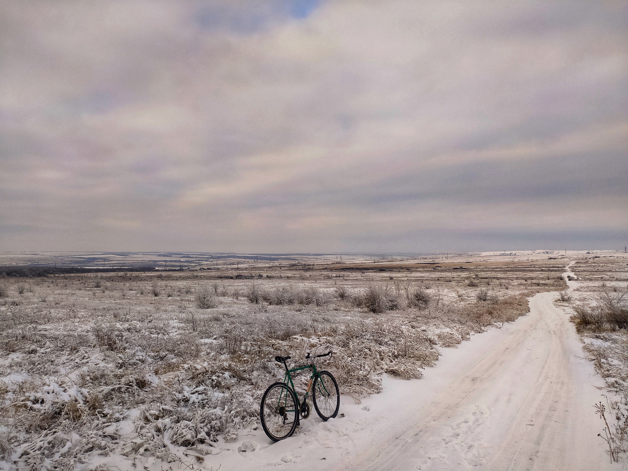 Frost and a little sun - My, Mobile photography, A bike, KhVZ, Good mood, Longpost