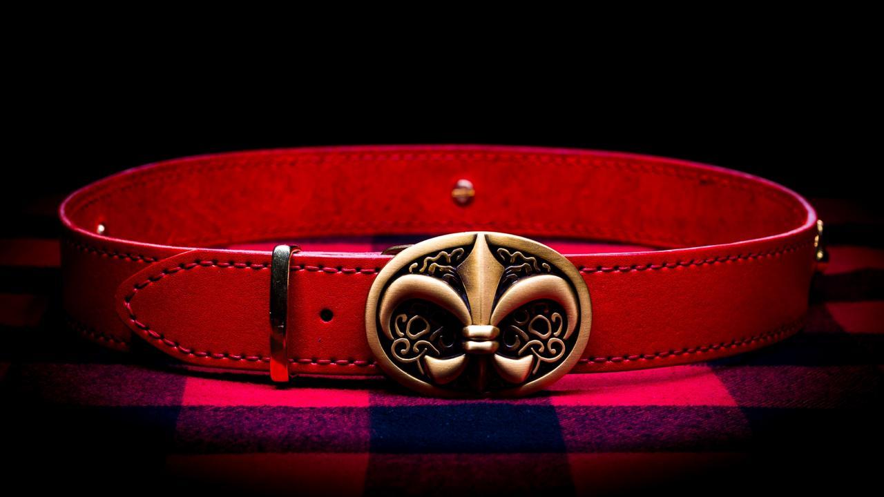 New belt. Fleur de lys - My, Natural leather, Leather products, Needlework without process, Belt, Leather, Lily, Longpost