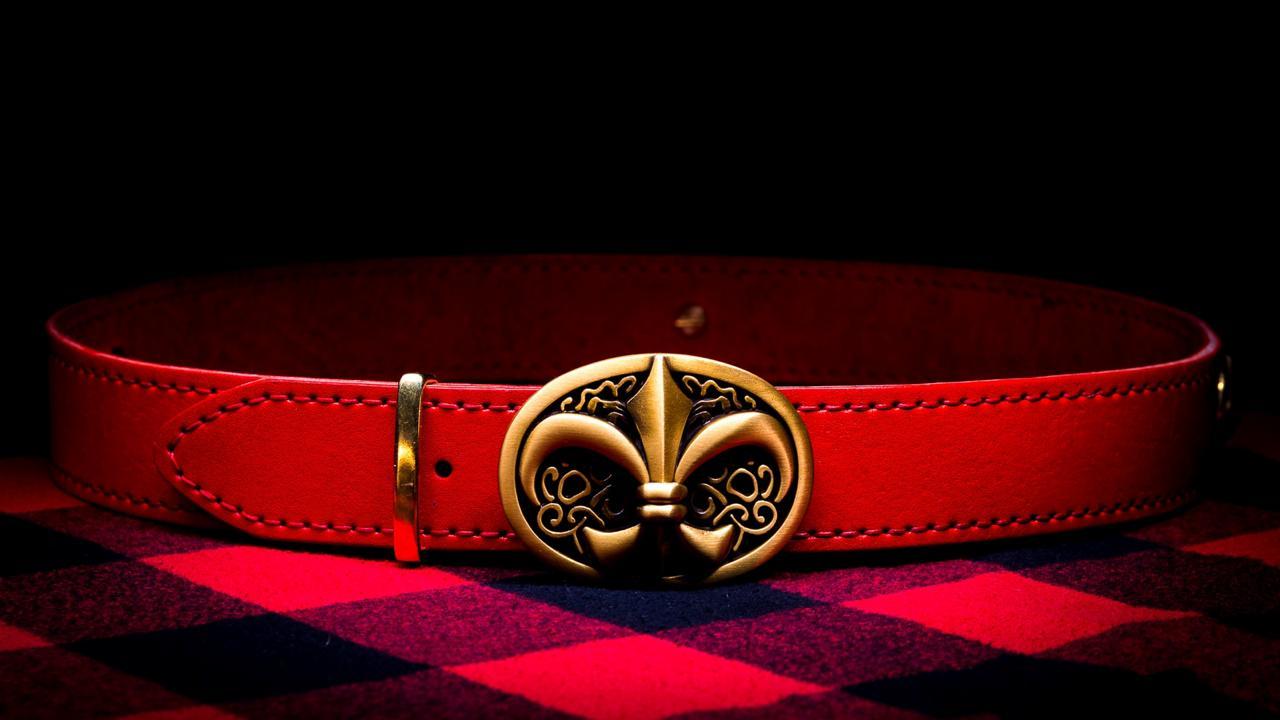 New belt. Fleur de lys - My, Natural leather, Leather products, Needlework without process, Belt, Leather, Lily, Longpost