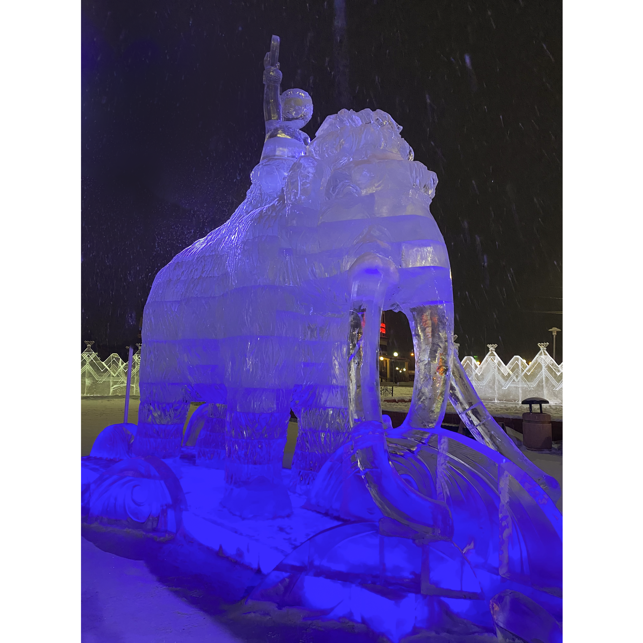 Ice figures on the Arctic Circle (12 photos) - My, New Year, Russia, North, Yamal, Animals, Sculpture, Art, Deer, The Bears, Exhibition, Longpost