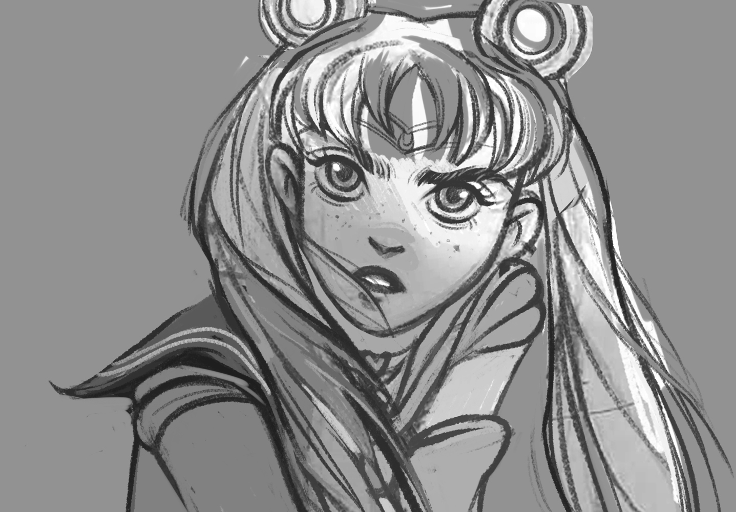 Sailor moon challenge - My, Sailor Moon, Nostalgia, Cartoons, Childhood, Anime, Creation, Art, Drawing process, Painting, Anime art, Longpost