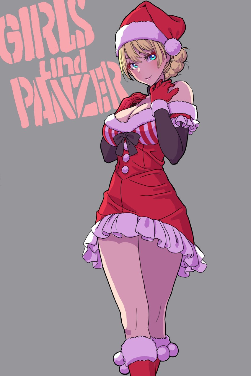 Santa Darjeeling - Girls und panzer, Darjeeling, Anime, Anime art, Santa costume, Boobs