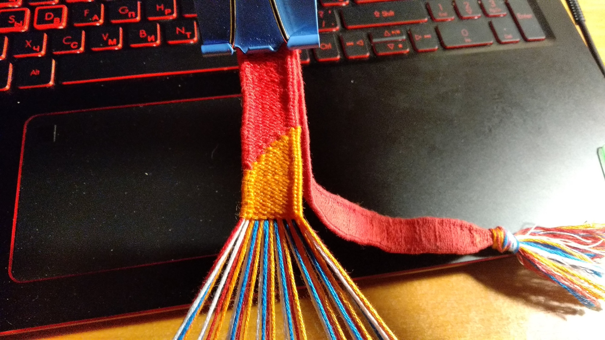 Kumihimo Your Name - My, Anime, Kimi no na wa, Kumihimo, Weaving, Braided cord, Needlework, Needlework with process, Red thread of fate, GIF, Video, Longpost