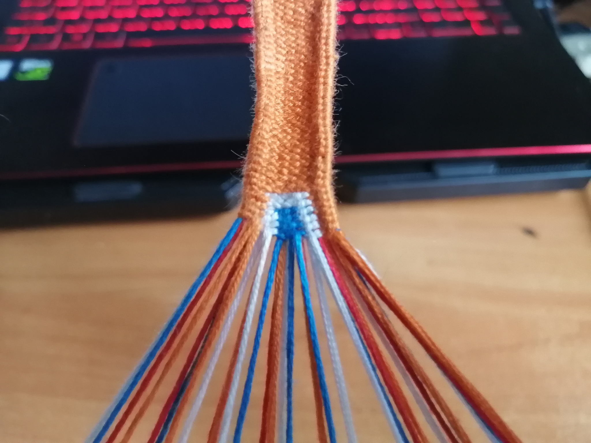 Kumihimo Your Name - My, Anime, Kimi no na wa, Kumihimo, Weaving, Braided cord, Needlework, Needlework with process, Red thread of fate, GIF, Video, Longpost