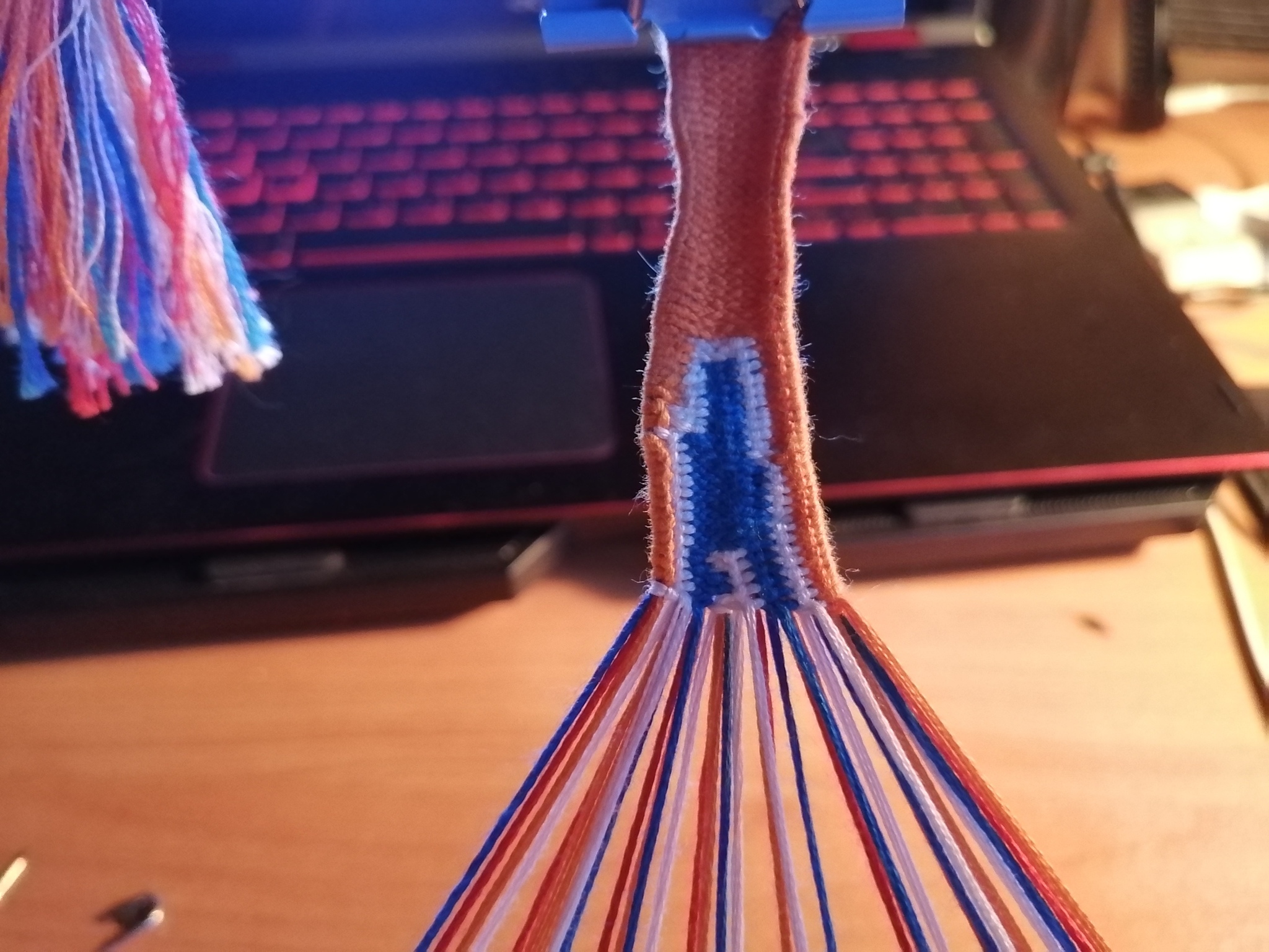 Kumihimo Your Name - My, Anime, Kimi no na wa, Kumihimo, Weaving, Braided cord, Needlework, Needlework with process, Red thread of fate, GIF, Video, Longpost