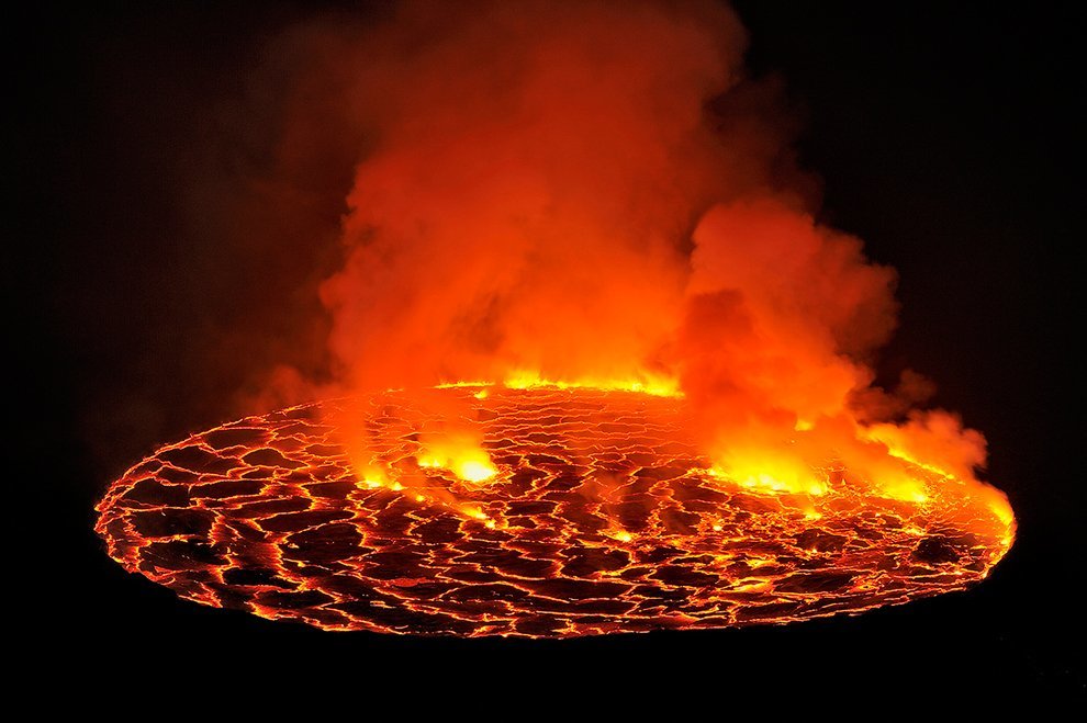 Journey to the Center of the Earth: Nyiragongo Volcano Crater - Africa, Volcano, Nature, Longpost, Nyiragongo Volcano