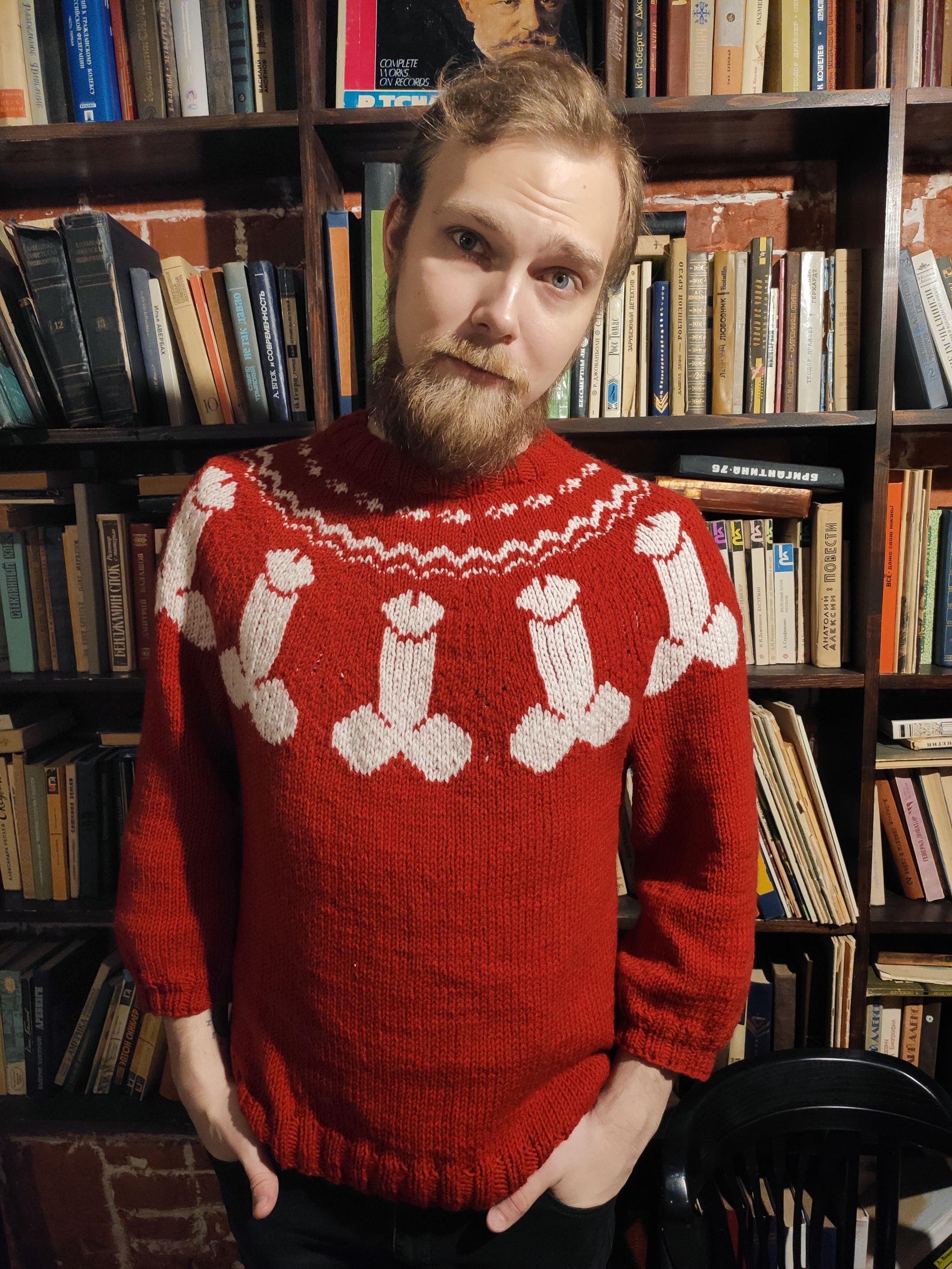 What a year, what a sweater - My, Sweater with deers, Handmade, Needlework without process