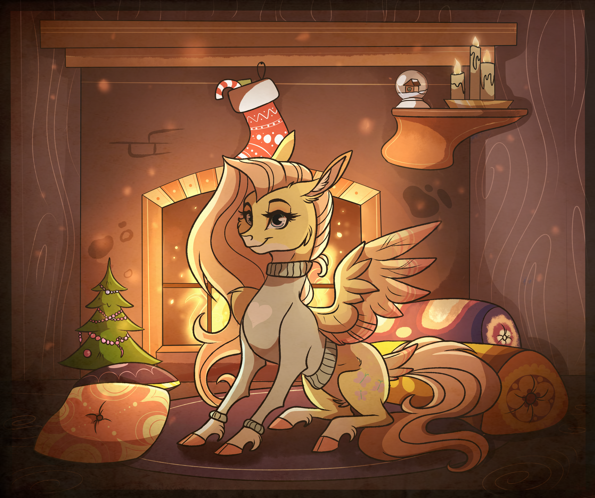 Christmas biding - My Little Pony, Fluttershy, Рождество, Marbola