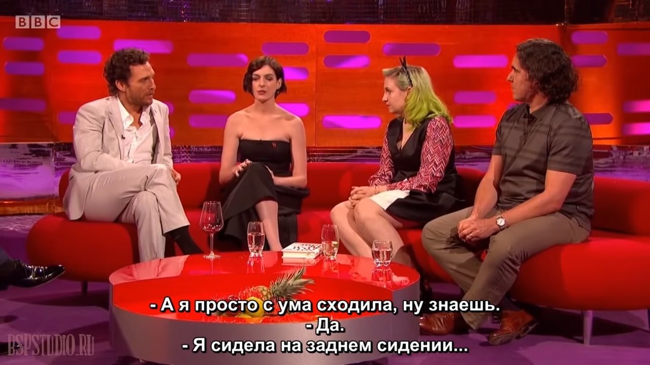 Anne Hathaway knows how to flirt - Ann Hataway, Actors and actresses, Celebrities, Storyboard, The Graham Norton Show, Matthew McConaughey, Flirting, Mat, Humor, Longpost