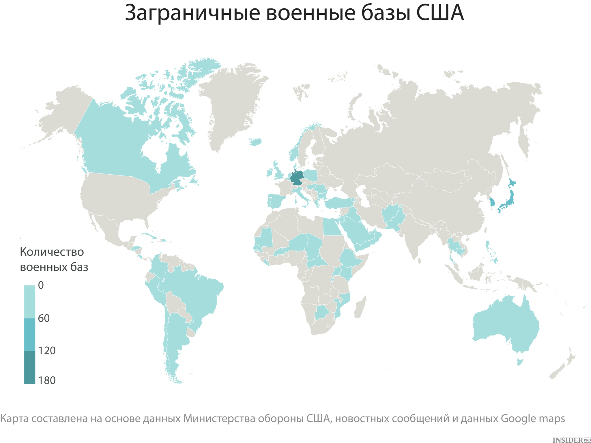 Карта баз сша