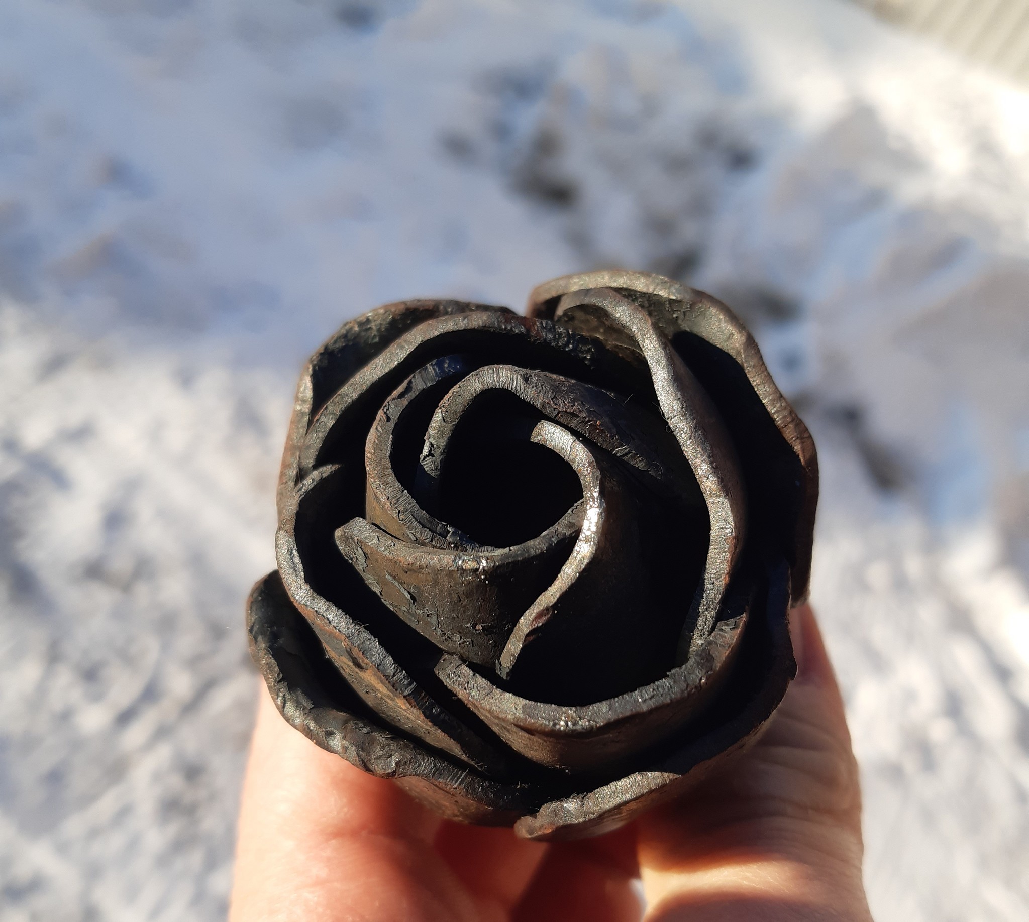 The first rose of steel - My, Forging, Steel, the Rose, Needlework without process, Longpost