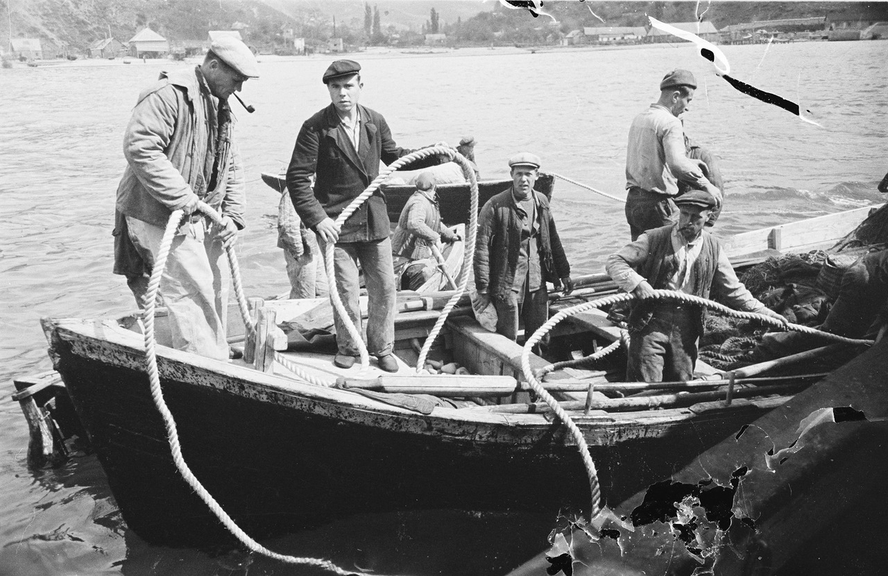 Fishing - the USSR, Tuapse, 1947, Fishing, Fishing, Dolphin, Longpost