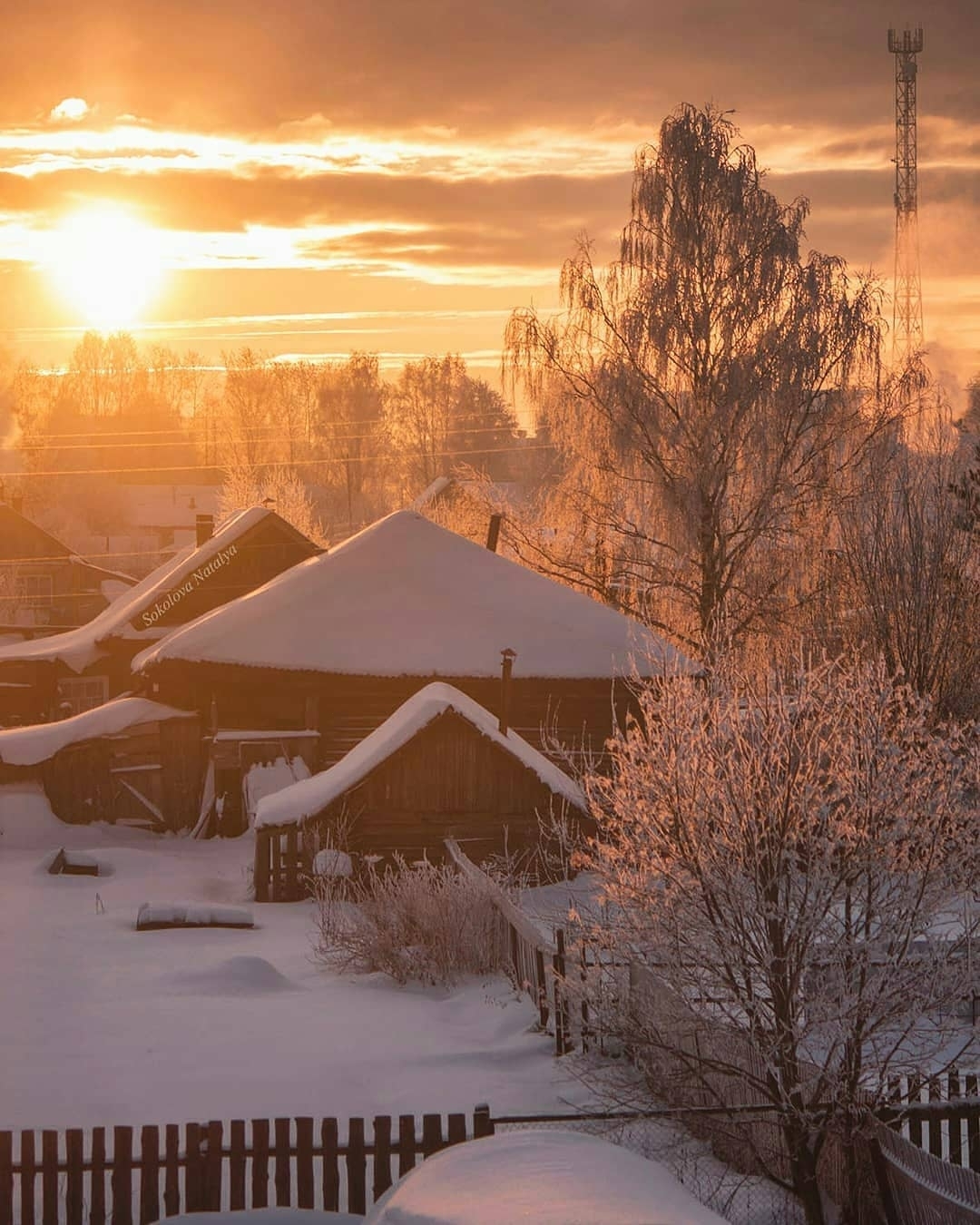 Kirov region - Russia, Kirov region, Winter, Snow, The photo, Village, Sky, Clouds, Longpost