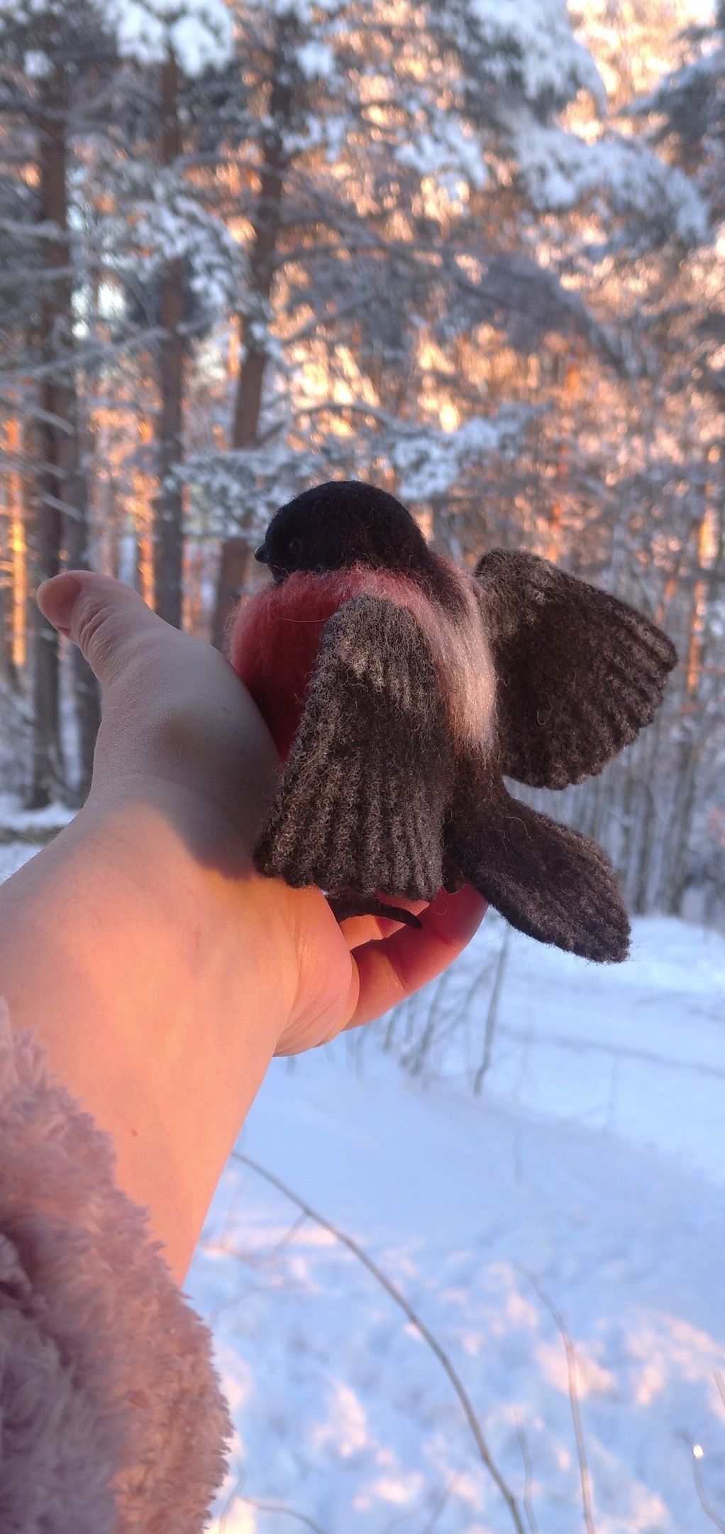 New Year's birds - My, Needlework without process, With your own hands, Needlework, Dry felting, New Year, Bullfinches, Author's toy, Wool toy, Longpost