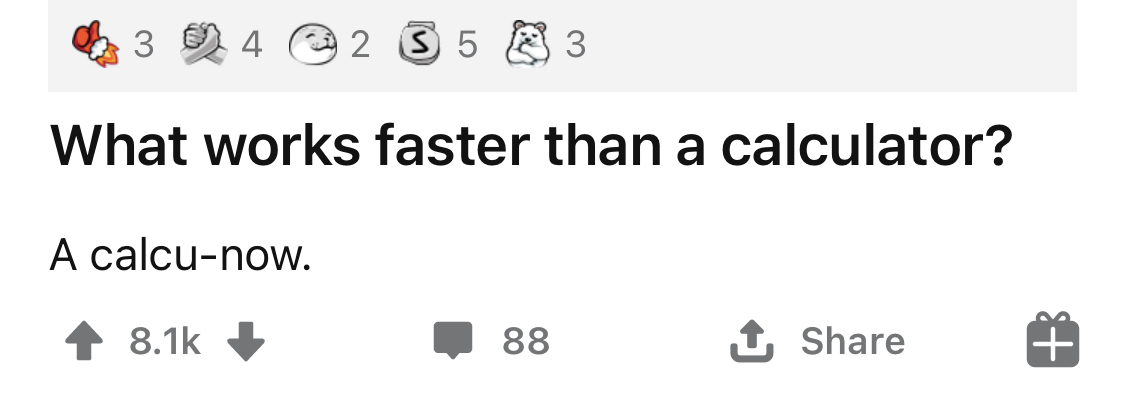 Calculator - Reddit, Pun, English language