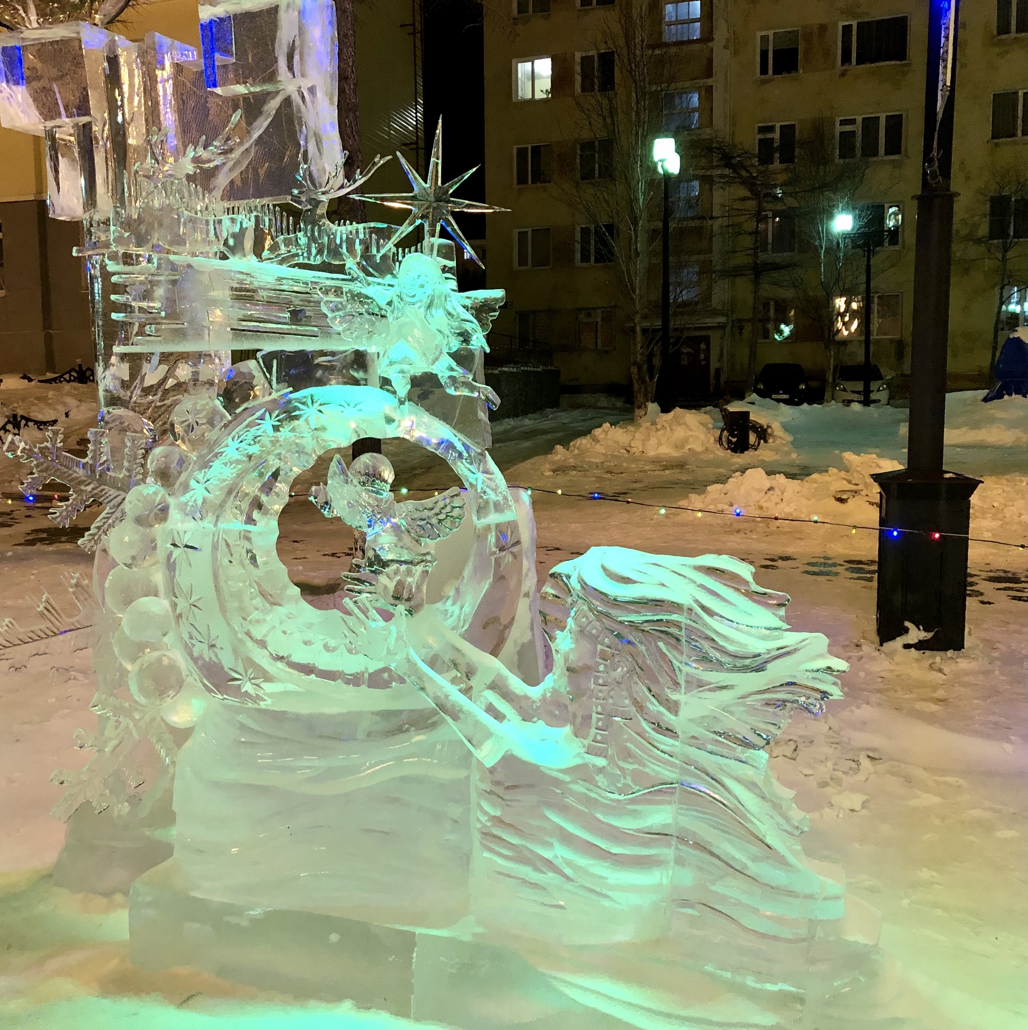 Ice sculptures. Magadan - My, Magadan, Winter, Longpost, Art, Art, Ice