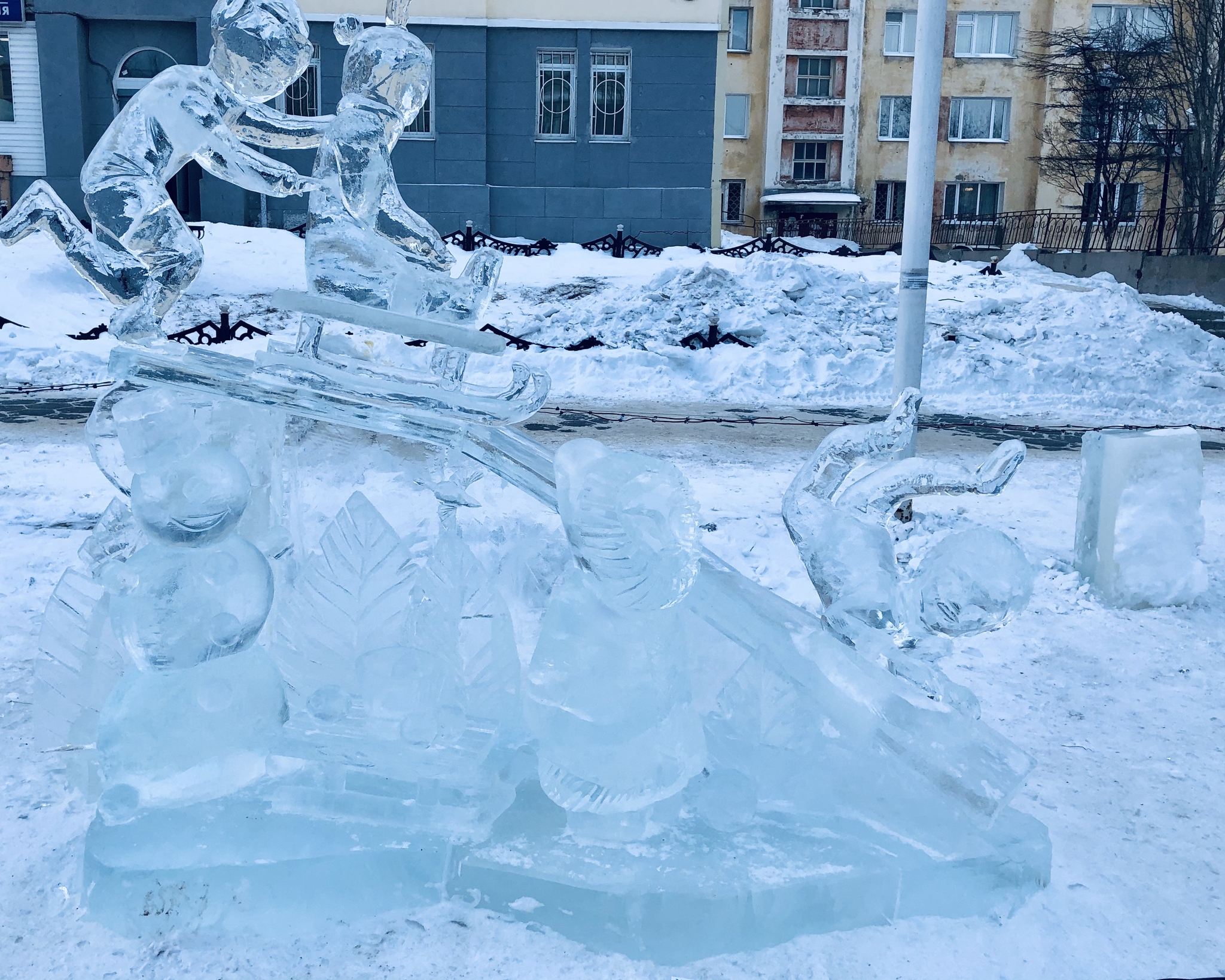 Ice sculptures. Magadan - My, Magadan, Winter, Longpost, Art, Art, Ice