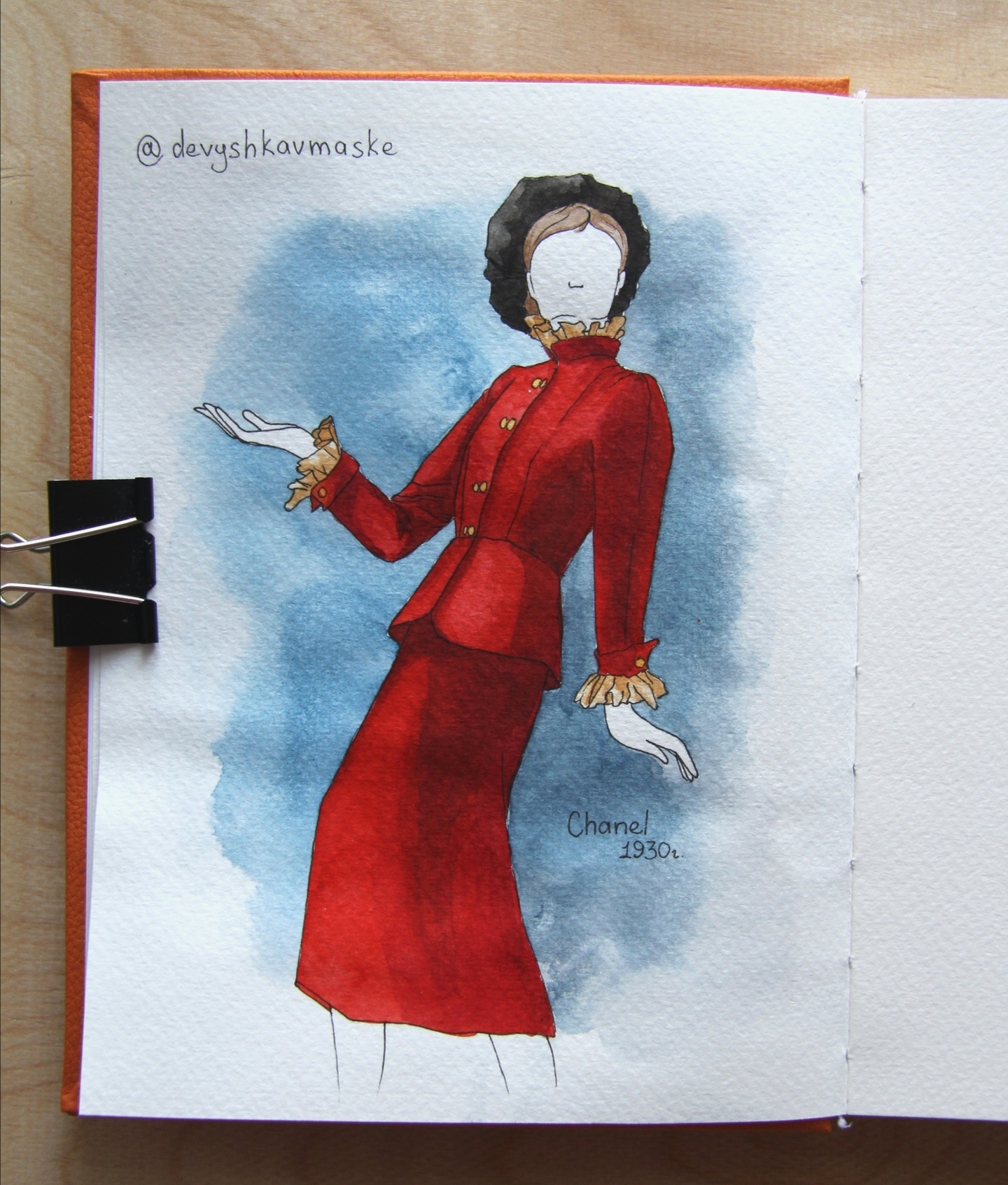 How do you like this lady?) - My, Sketch, Sketchbook, Watercolor