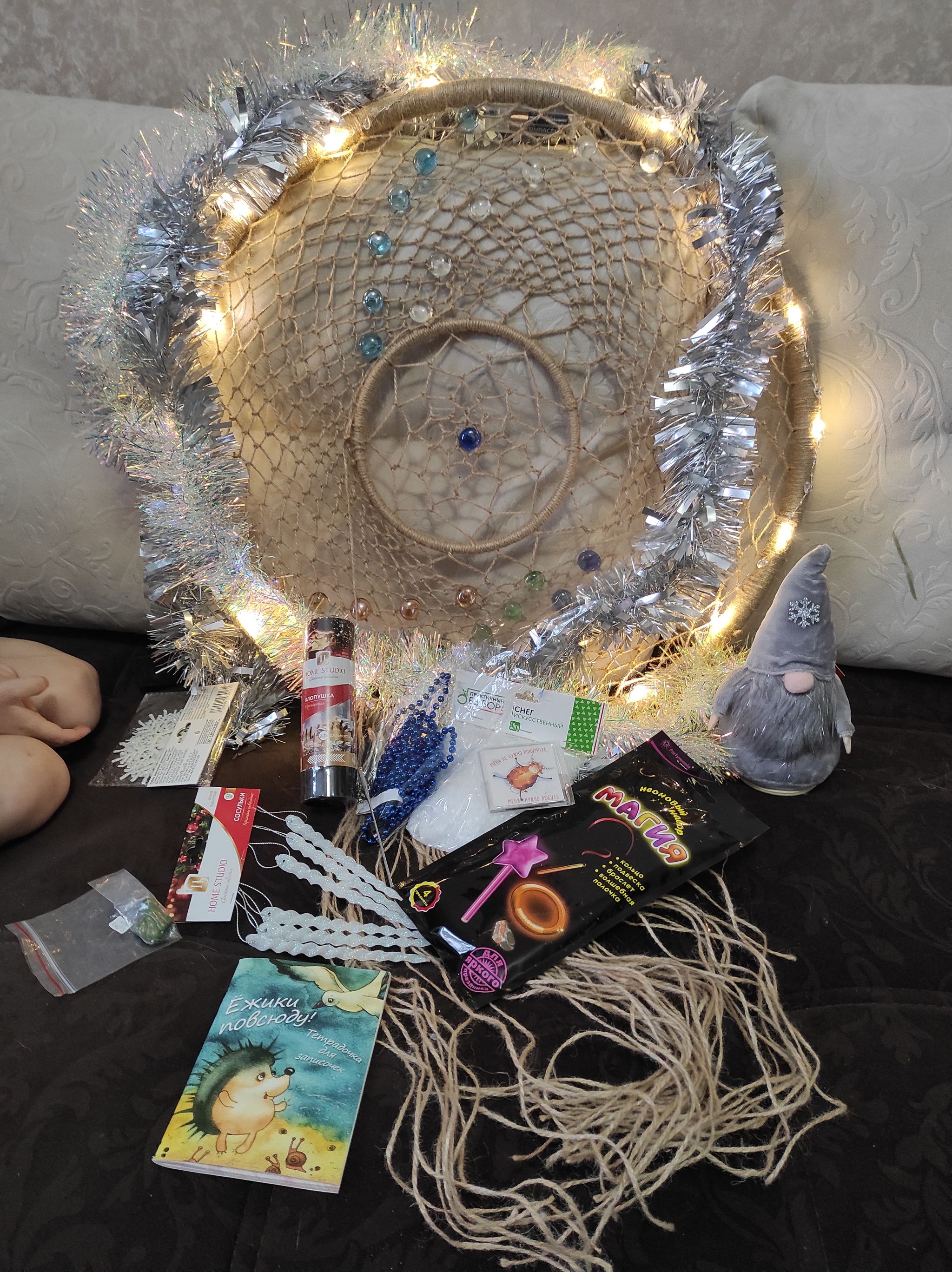 Not quite ADM, but still a New Year's package) - My, Gift exchange, Secret Santa, Secret Santa, New Year, Package, Dreamcatcher, Friends, Longpost