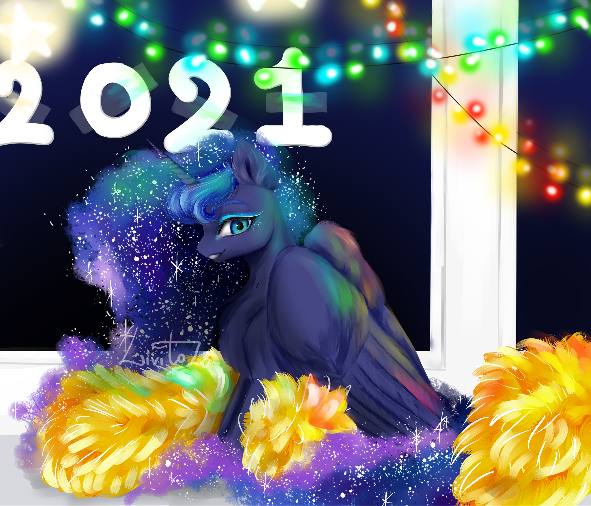 С новым годом! - Моё, My Little Pony, Princess Luna, Livitoza