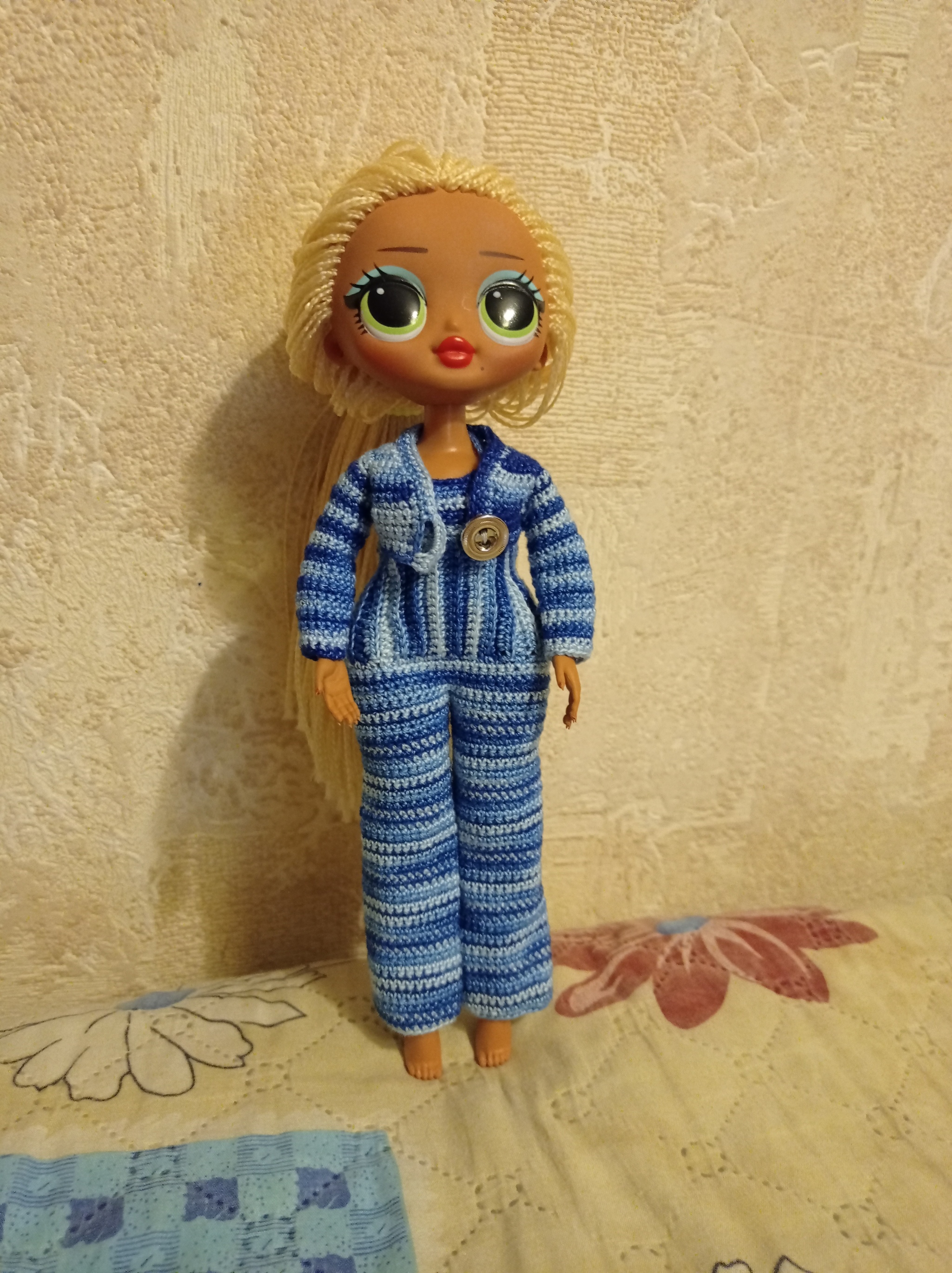 Clothes for a lol doll omg crochet - My, Crochet, Clothes for dolls, Lol doll, Longpost, Needlework without process