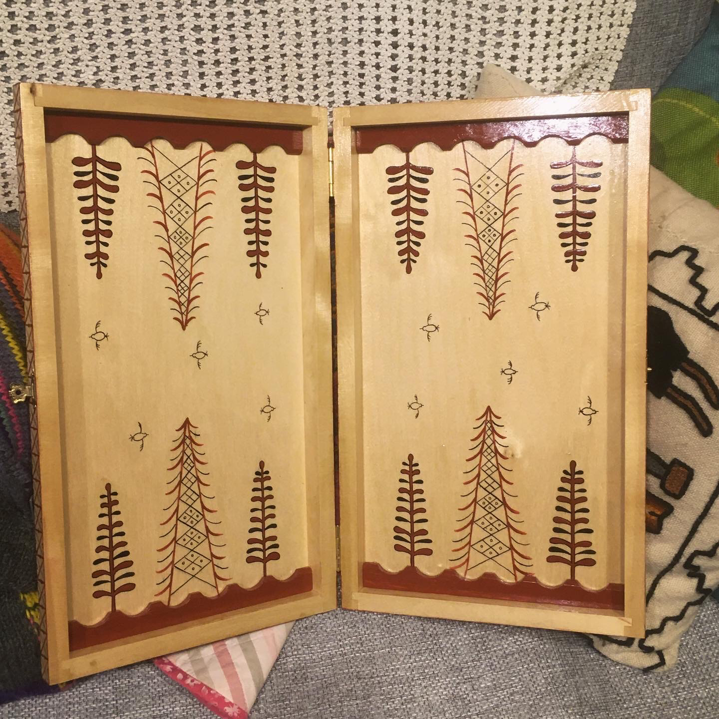 Backgammon as a gift - My, Needlework without process, Painting on wood, Mezen painting, Longpost